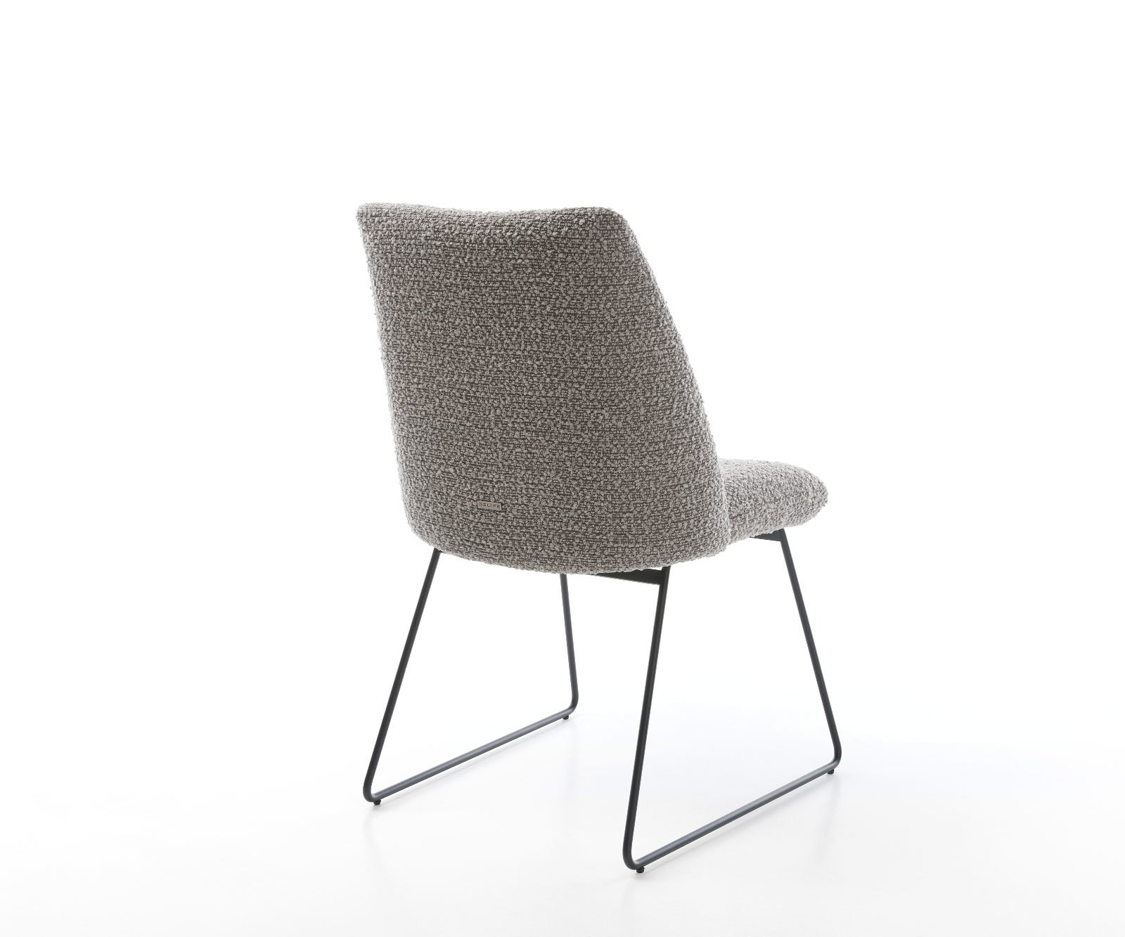 Esszimmerstuhl Elso-Flex Bouclé Silbergrau Kufengestell Schwarz Taschenfederkern 5