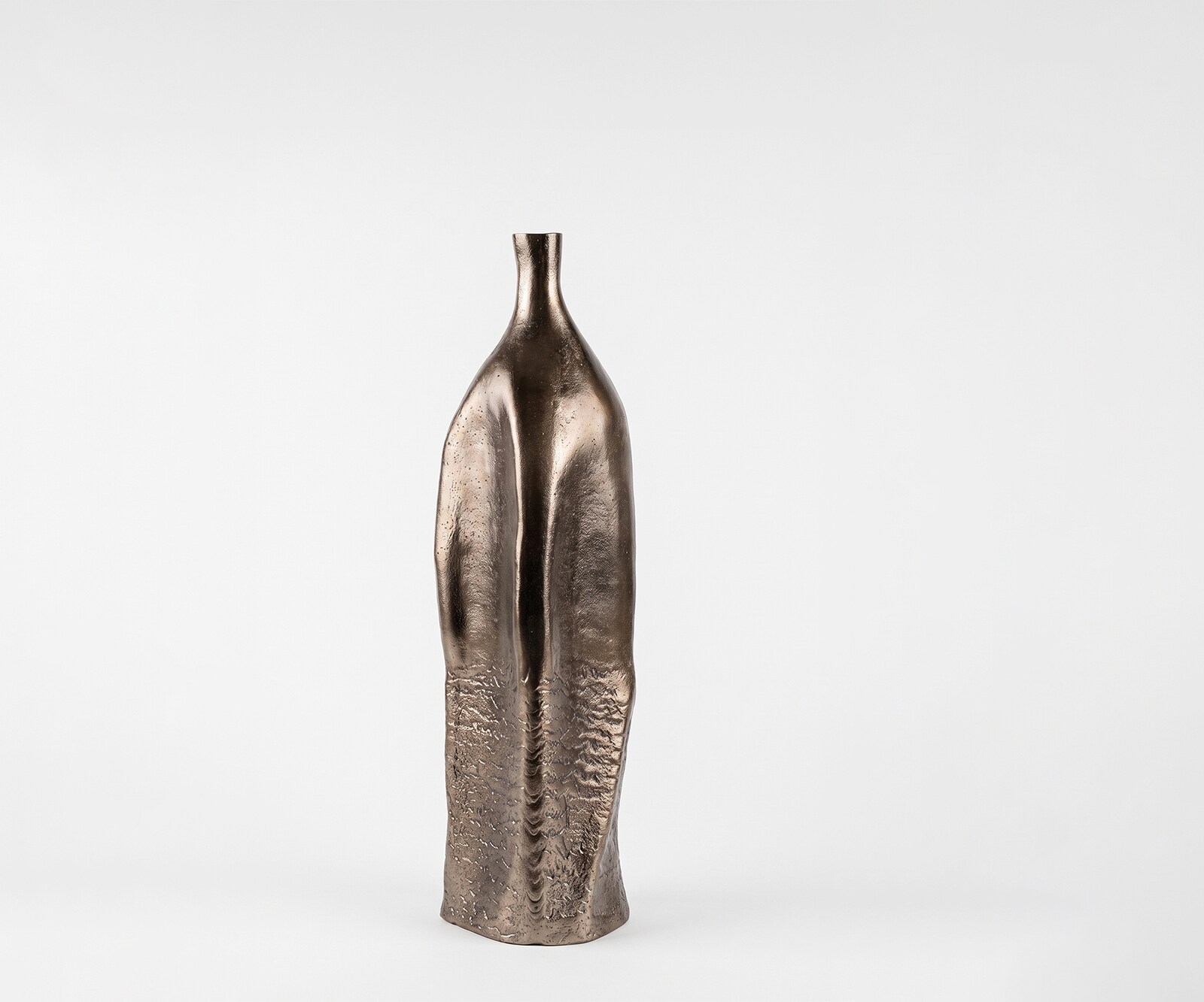 Vase Norevo l15 x P15 x H51 cm Aluminium Mokka Bronze Moulé