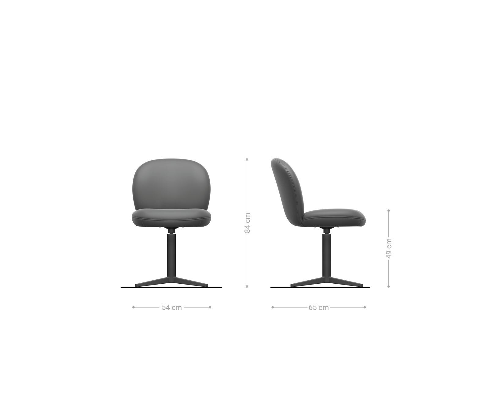 Drehstuhl Nube-Flex Echt-Leder Schwarz Fußkreuz Effektfinish Titan 360° drehbar Taschenfederkern 6