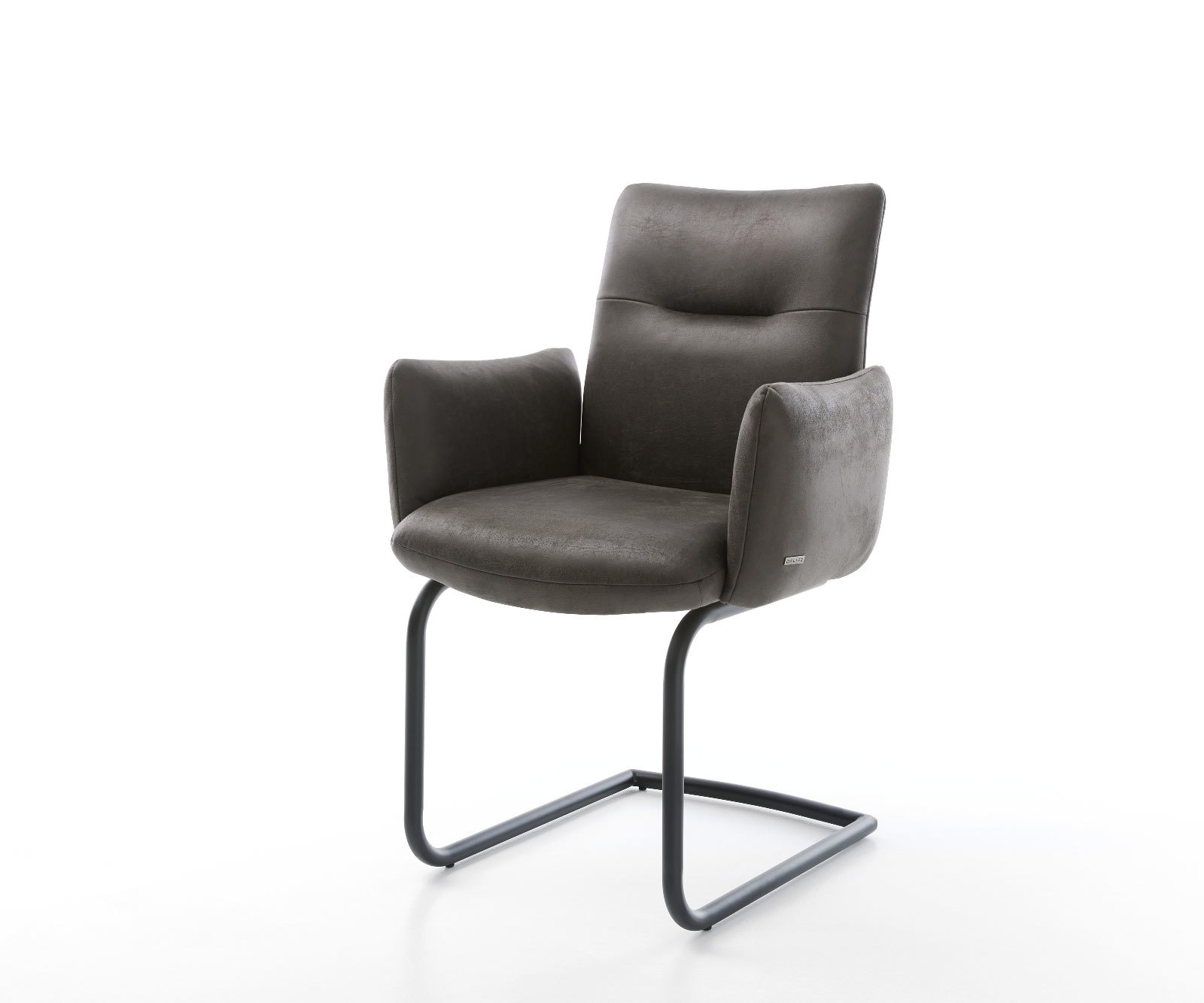 Freischwinger Jova-Flex mit Armlehnen Mikrofaser Anthrazit Vintage Freischw günstig online kaufen
