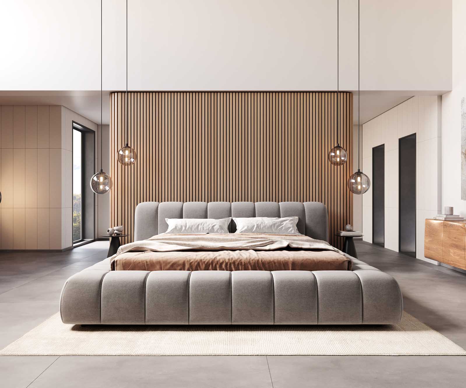 Polsterbettgestell Cutio 180x200 cm Mikrofaser Grau 1