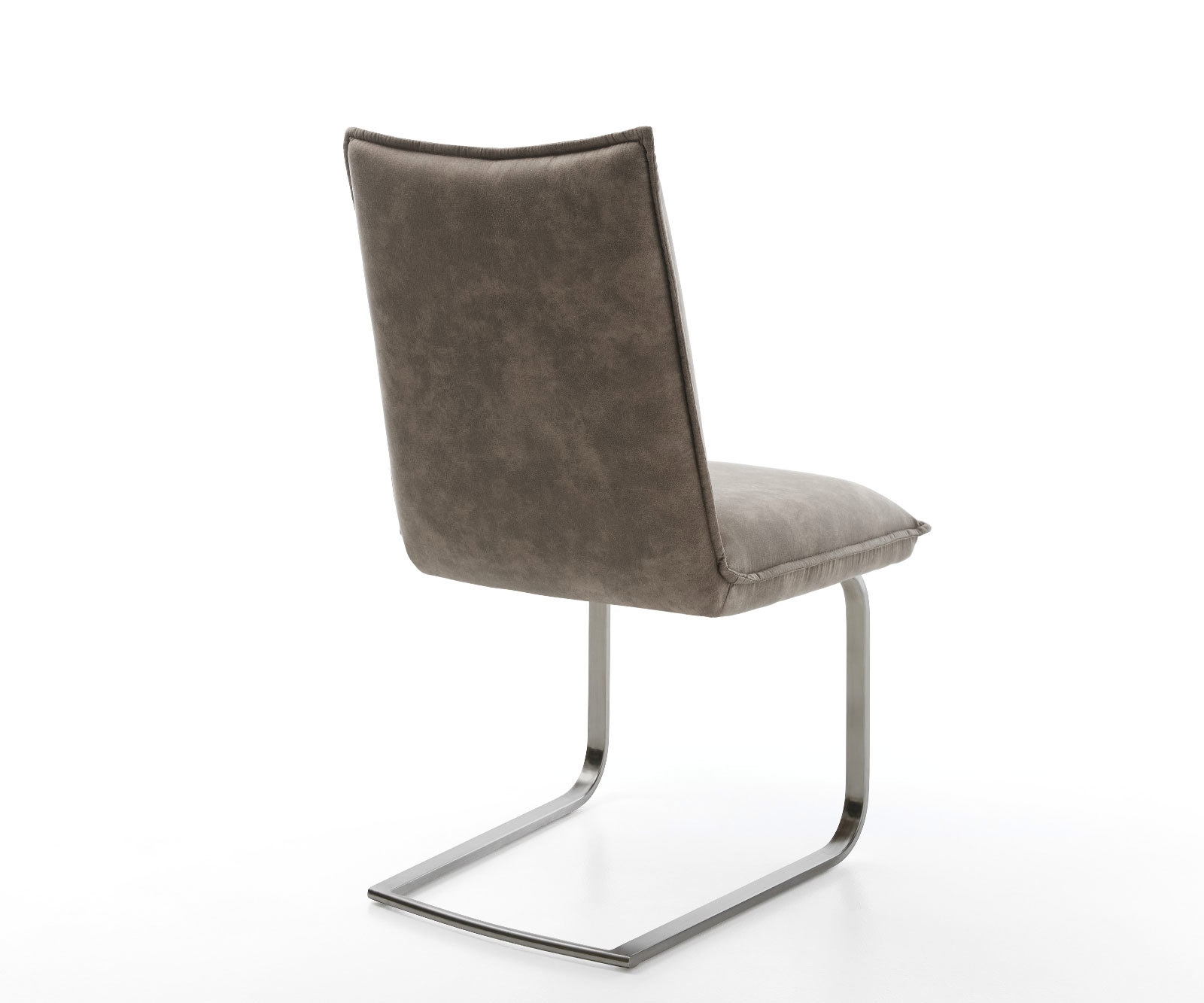 Freischwinger Lelio-Flex Mikrofaser Taupe Vintage Freischwinger flach Graphit Taschenfederkern 5