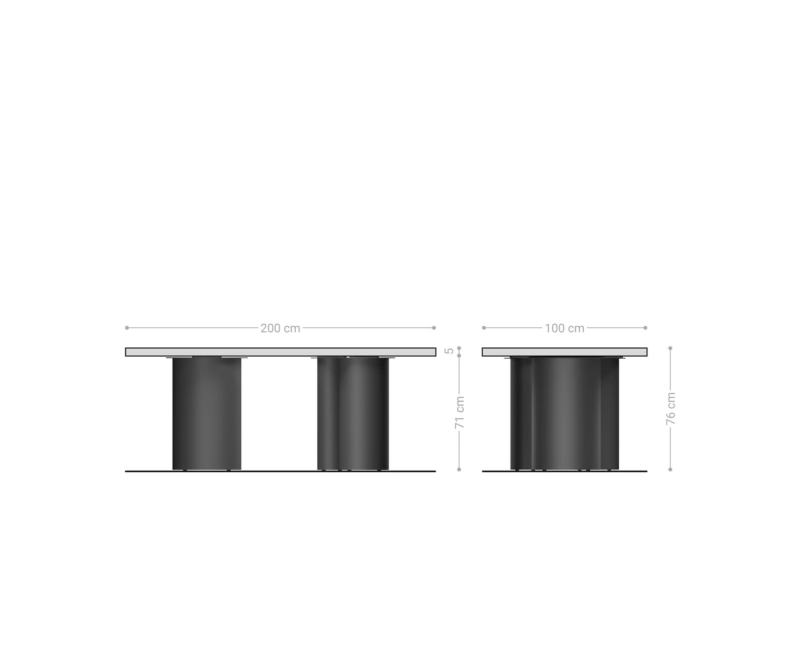 Esstisch Edge 200x100 XL Akazie Platin Troa Edelstahl Graphit Live-Edge 8
