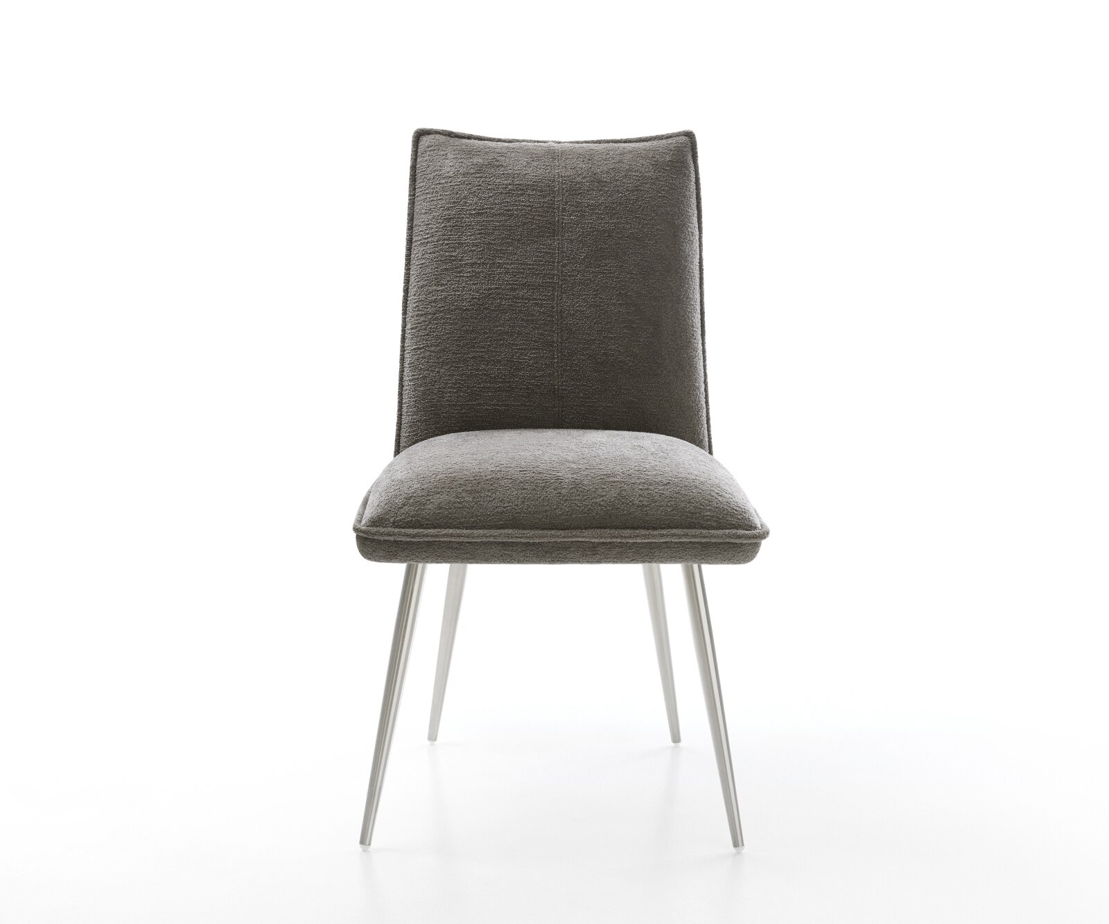 Esszimmerstuhl Lelio-Flex Bouclé Soft Schlamm 4-Fuß konisch Edelstahl Taschenfederkern 2