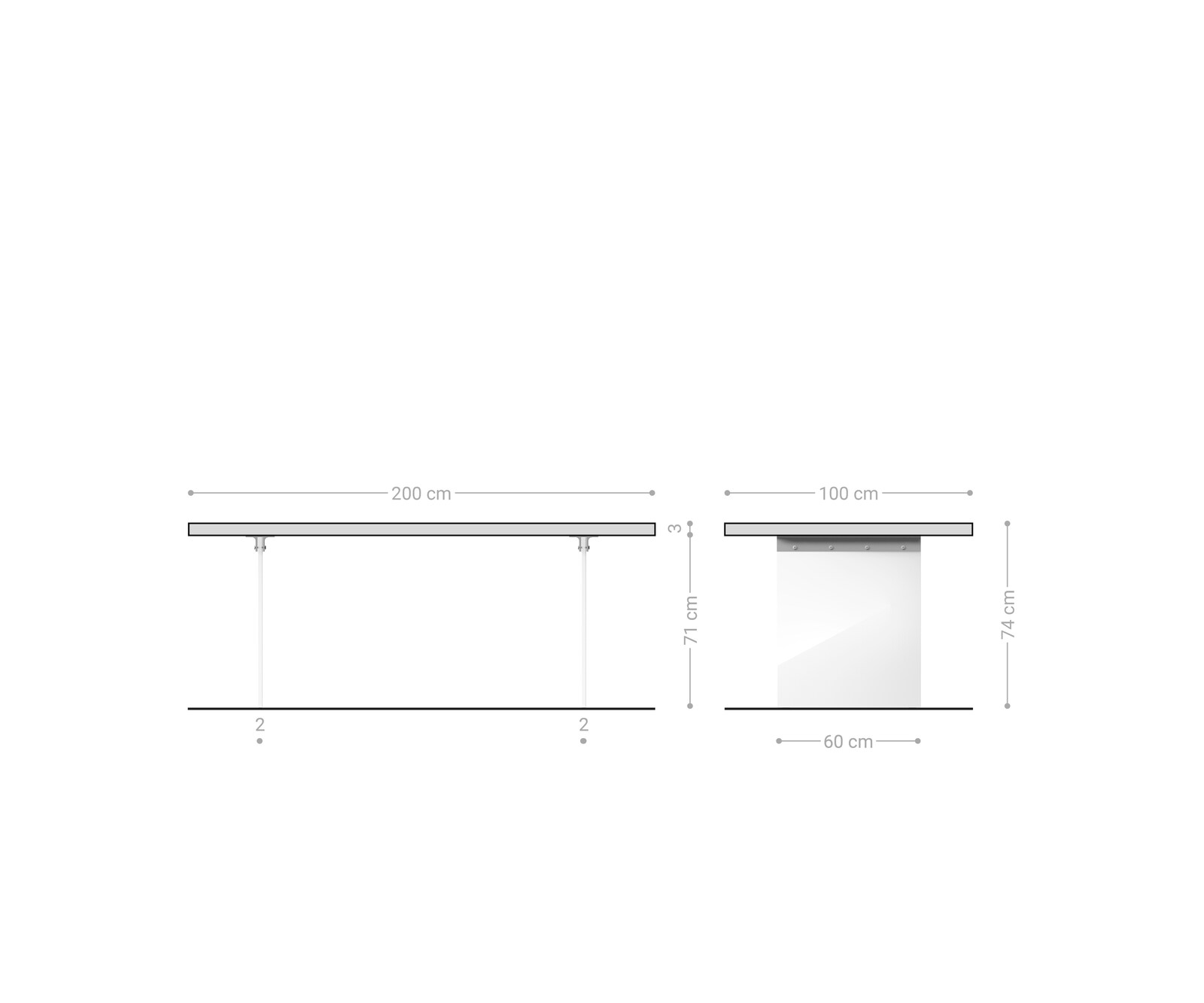 Esstisch Edge 200x100x2,5-3 Eiche Natur Glas Live-Edge 5