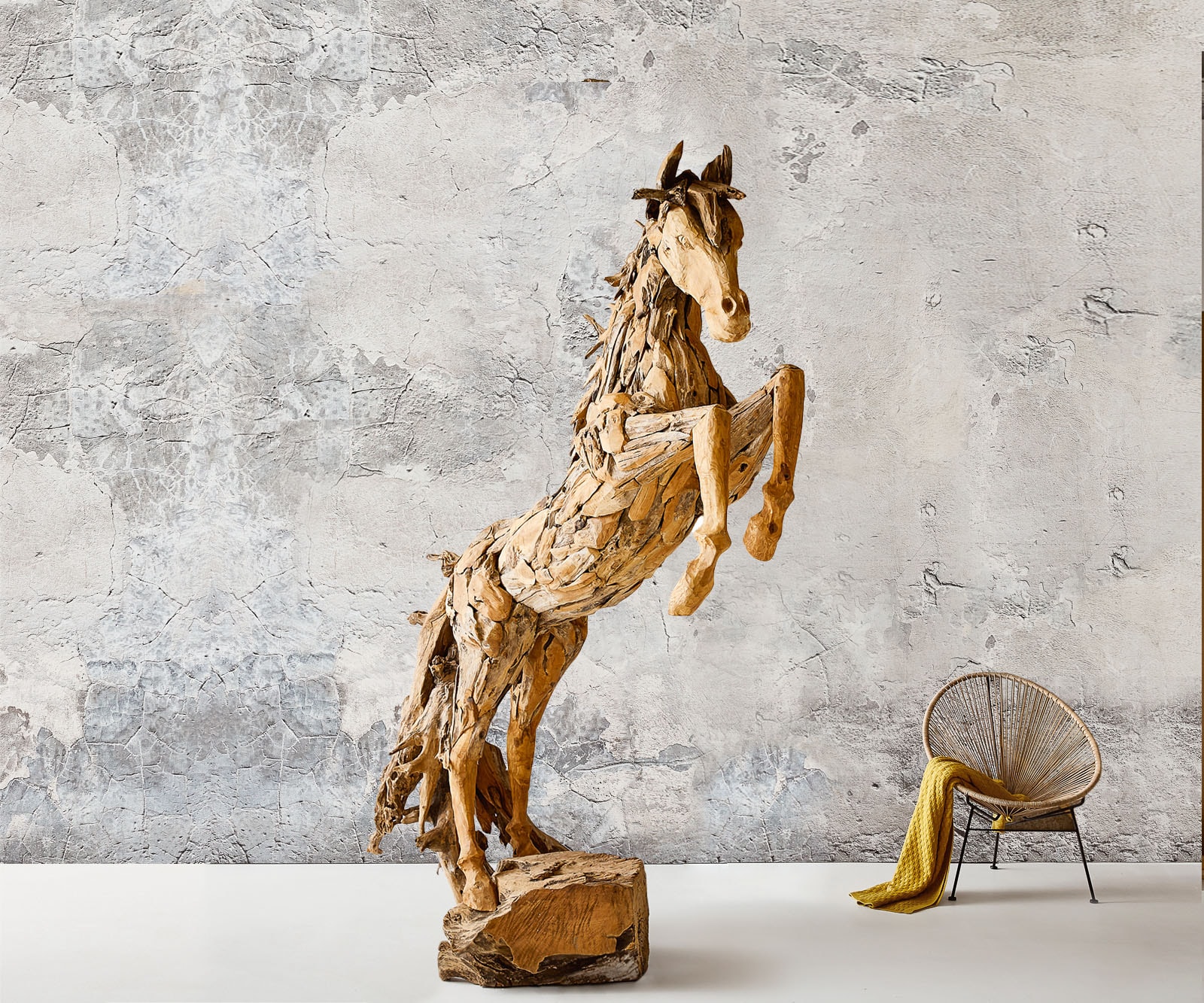 Pferdefigur Mustang Teakholz 120x194x275 cm  Pferdefigur Mustang Teakholz 120x194x275 cm