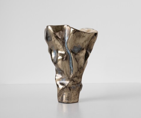 Vase Mimoro B28 x T24 x H38 cm Aluminium Laguna Antica Handgemacht