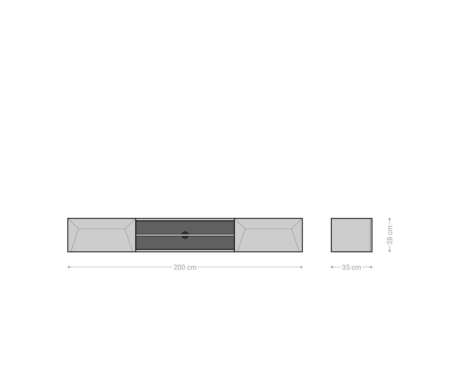 Lowboard Kayu 200 cm Akazie Natur 2 Türen schwebend 4 Lowboard Kayu 200 cm Akazie Natur 2 Türen schwebend 4