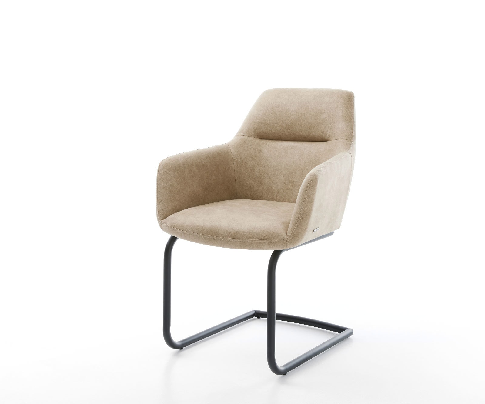 Freischwinger Pejo-Flex Mikrofaser Beige Vintage Freischwinger rund Schwarz Taschenfederkern Freischwinger Pejo-Flex Mikrofaser Beige Vintage Freischwinger rund Schwarz Taschenfederkern