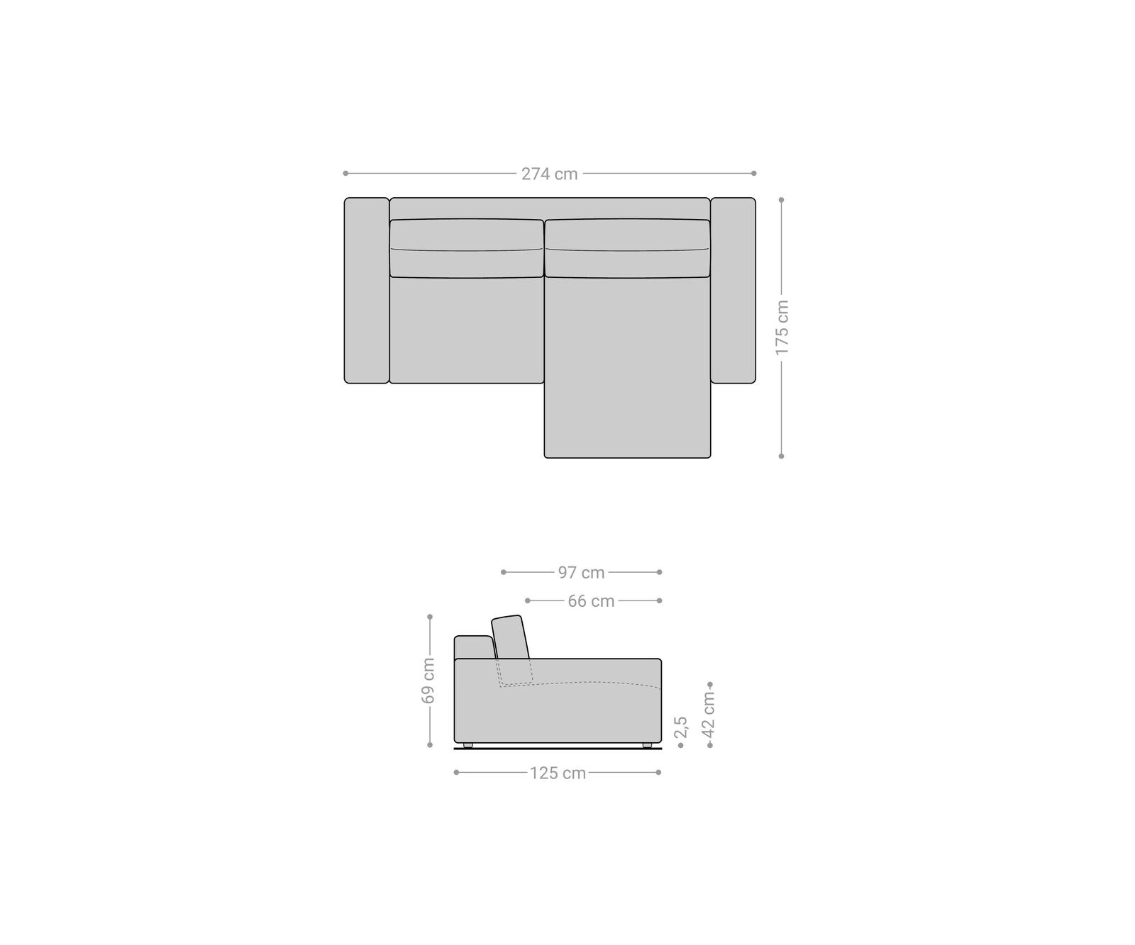 Ecksofa Lanzo XL 270x180 cm Strukturstoff Soft Beige Recamiere variabel 5