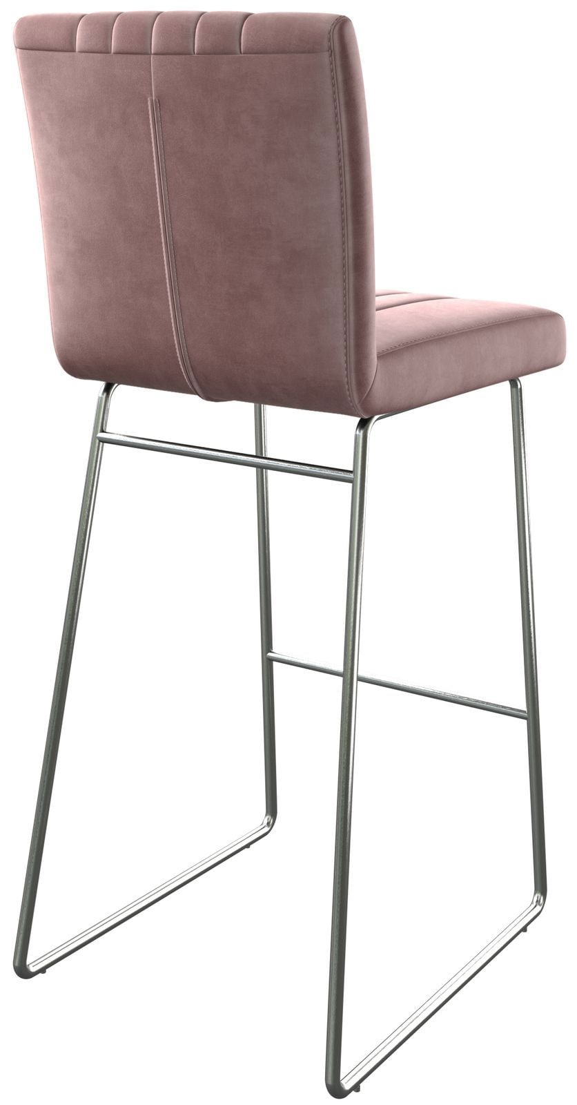 Barstuhl Luiga-Flex Samt Rosé Kufengestell Edelstahl 5
