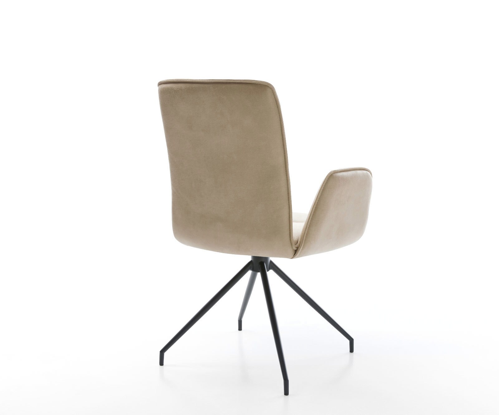 Esszimmerstuhl Vinja-Flex Mikrofaser Beige Vintage Kreuzgestell konisch Schwarz 4