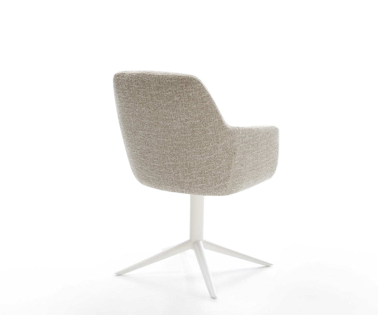 Drehstuhl Pejo-Flex Webstoff Soft Beige Fußkreuz Weiß 360° drehbar Wippfunktion Taschenfederkern 4