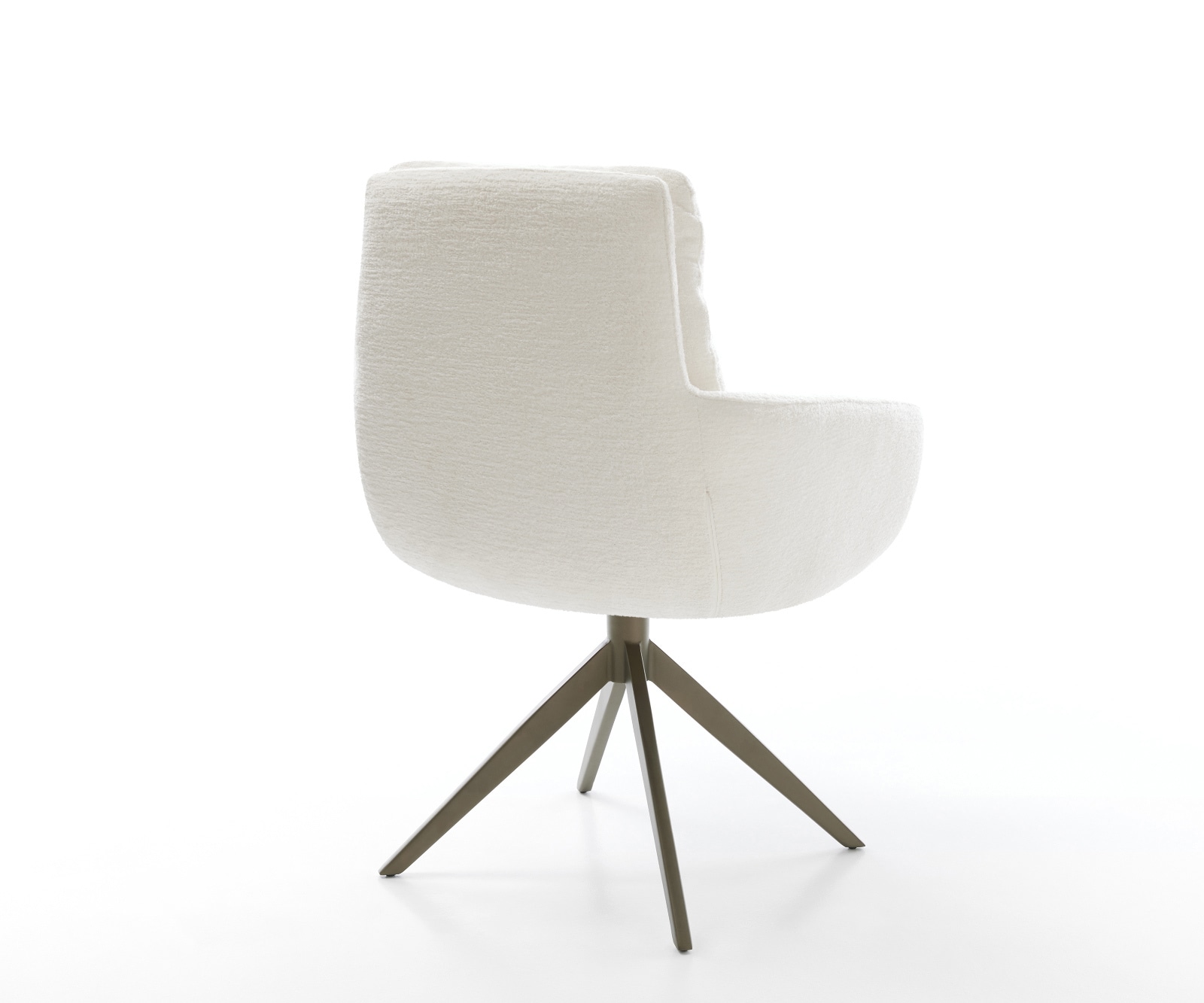 Drehstuhl Abelia-Flex mit Armlehnen Bouclé Soft Beige Kreuzgestell breit Effektfinish Titan 360° drehbar Wippfunktion 5