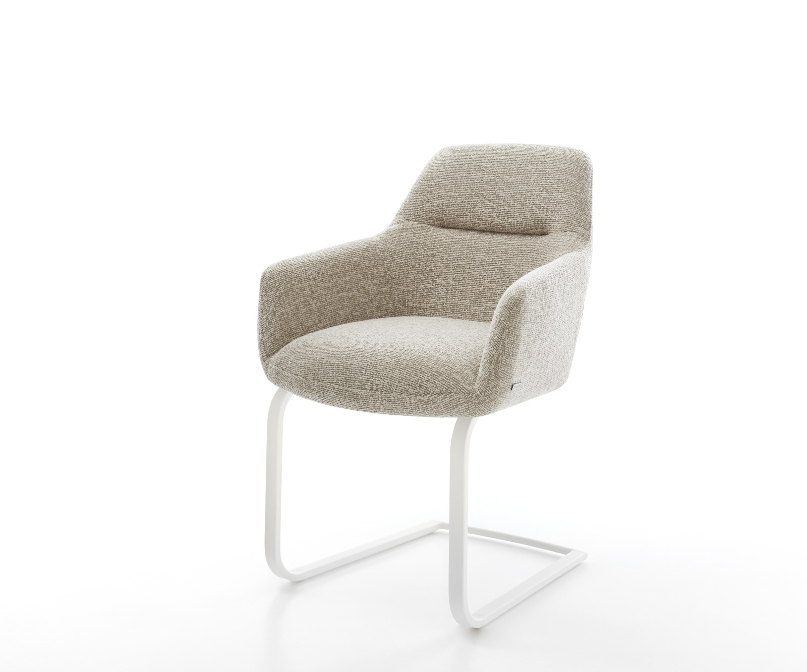 Freischwinger Pejo-Flex Webstoff Soft Beige Freischwinger flach Weiß Taschenfederkern