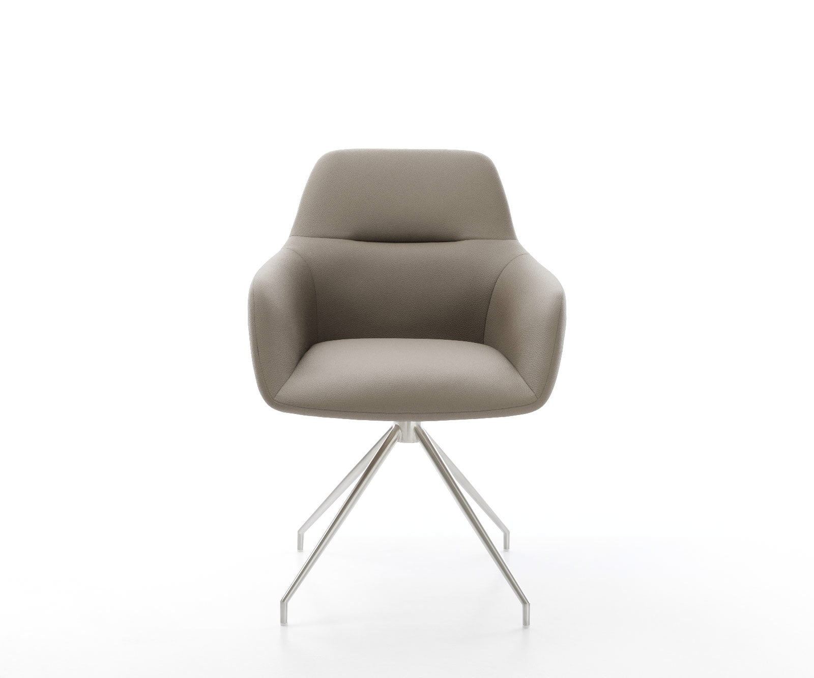 Esszimmerstuhl Pejo-Flex Echt-Leder Schlamm Kreuzgestell konisch Edelstahl Taschenfederkern 2