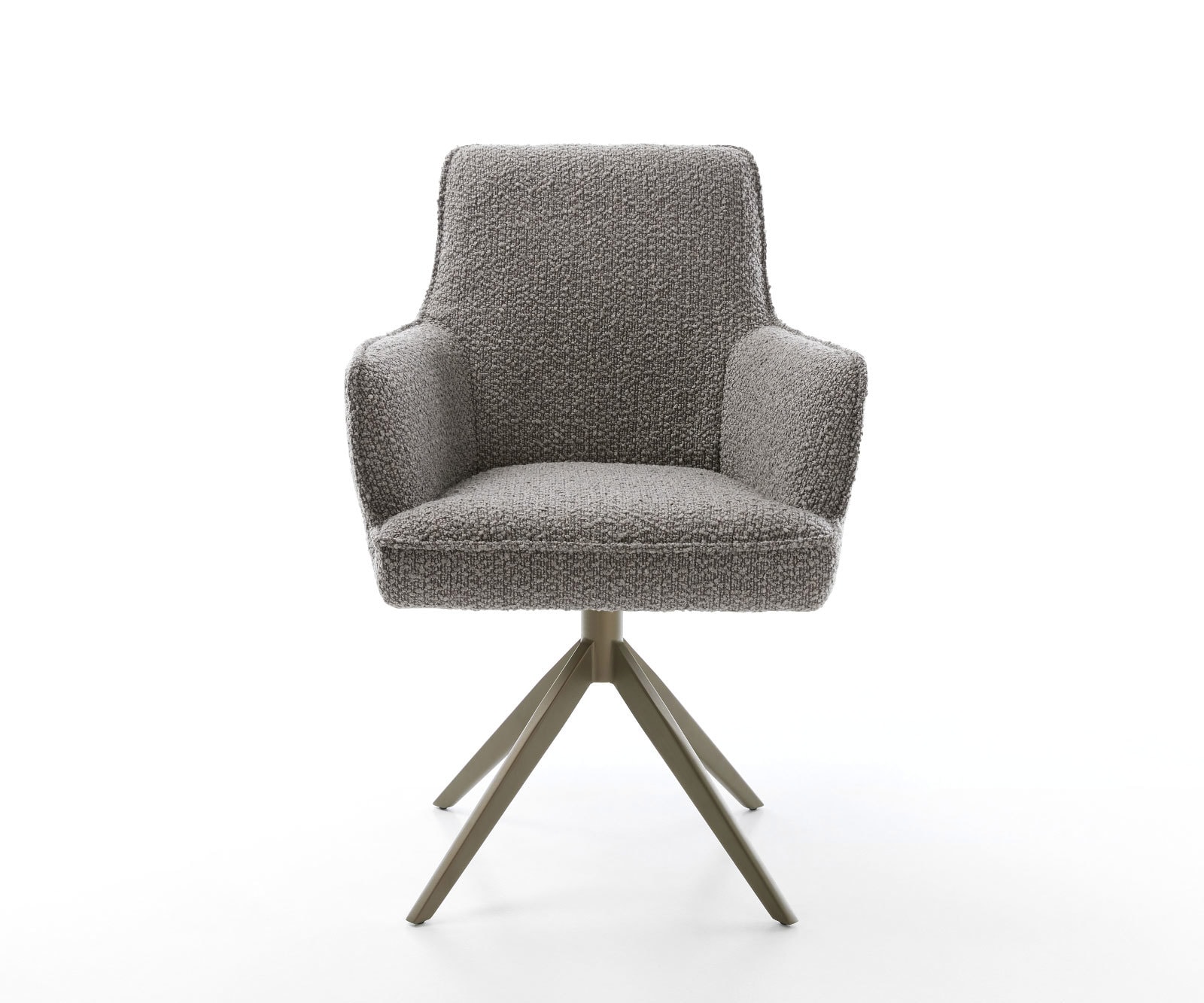 Drehstuhl Heira-Flex mit Armlehnen Bouclé Silbergrau Kreuzgestell breit Effektfinish Titan 360° drehbar Wippfunktion Taschenfederkern 1 Drehstuhl Heira-Flex mit Armlehnen Bouclé Silbergrau Kreuzgestell breit Effektfinish Titan 360° drehbar Wippfunktion Taschenfederkern 1