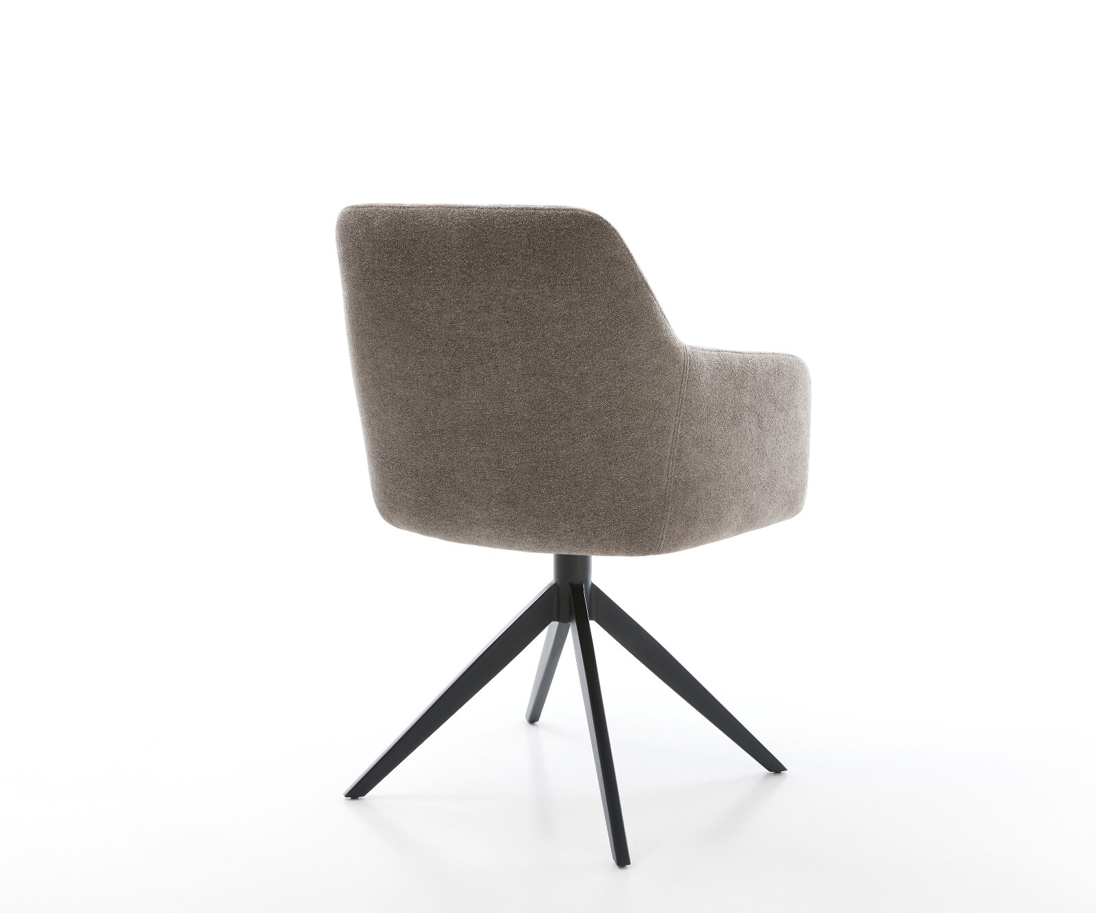 Drehstuhl Greg-Flex Strukturstoff Soft Taupe Kreuzgestell breit Schwarz 360° drehbar Wippfunktion Taschenfederkern 4