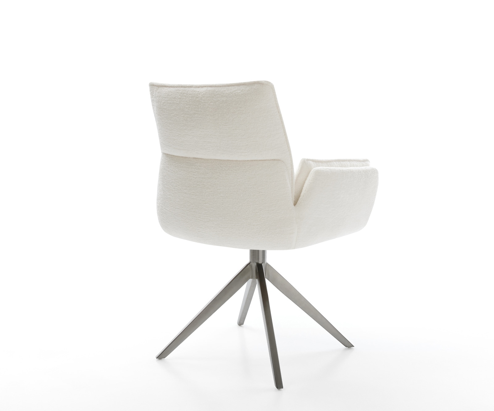 Drehstuhl Nela-Flex Bouclé Soft Beige Kreuzgestell breit Graphit 360° drehbar Wippfunktion 5