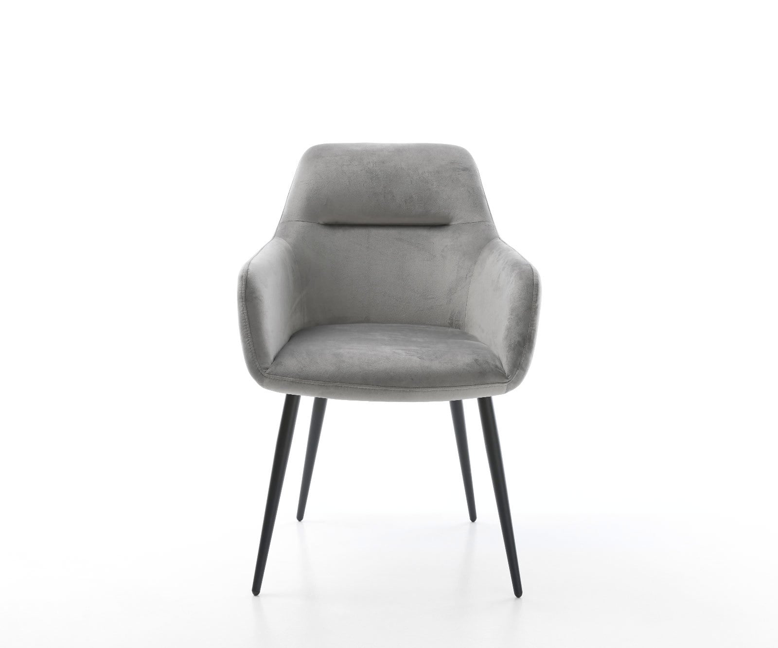 Esszimmerstuhl Pejo-Flex Samt Grau 4-Fuß konisch Schwarz Taschenfederkern 2