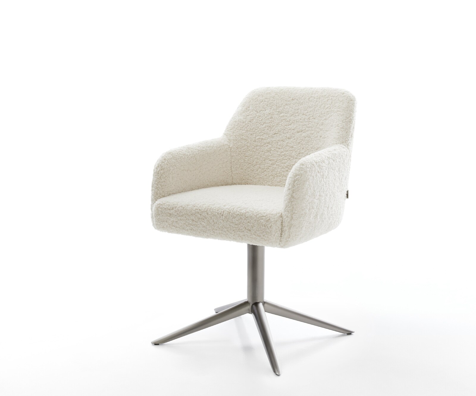 Drehstuhl Greg-Flex Teddystoff Beige Fußkreuz Graphit 360° drehbar Wippfunktion Taschenfederkern 1