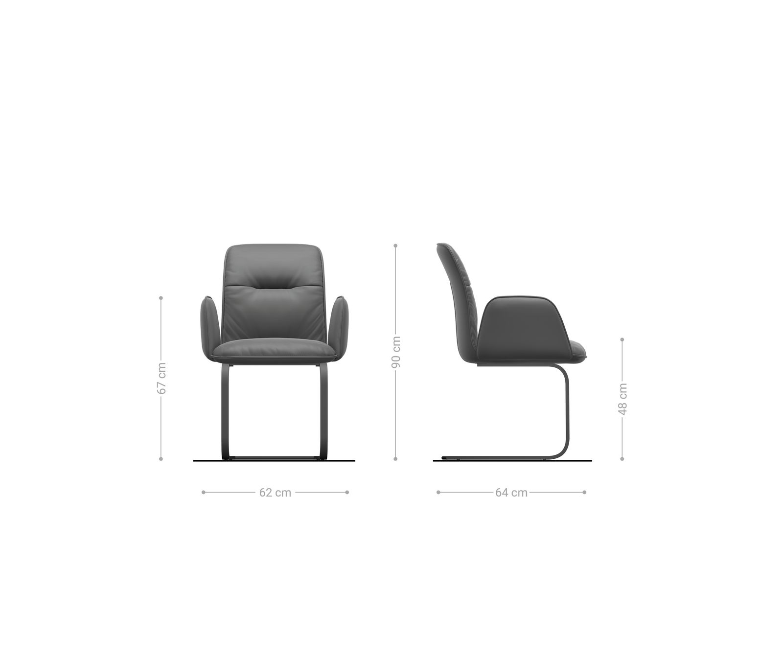 Freischwinger Vinja-Flex Bouclé Soft Schlamm Freischwinger flach Schwarz 6