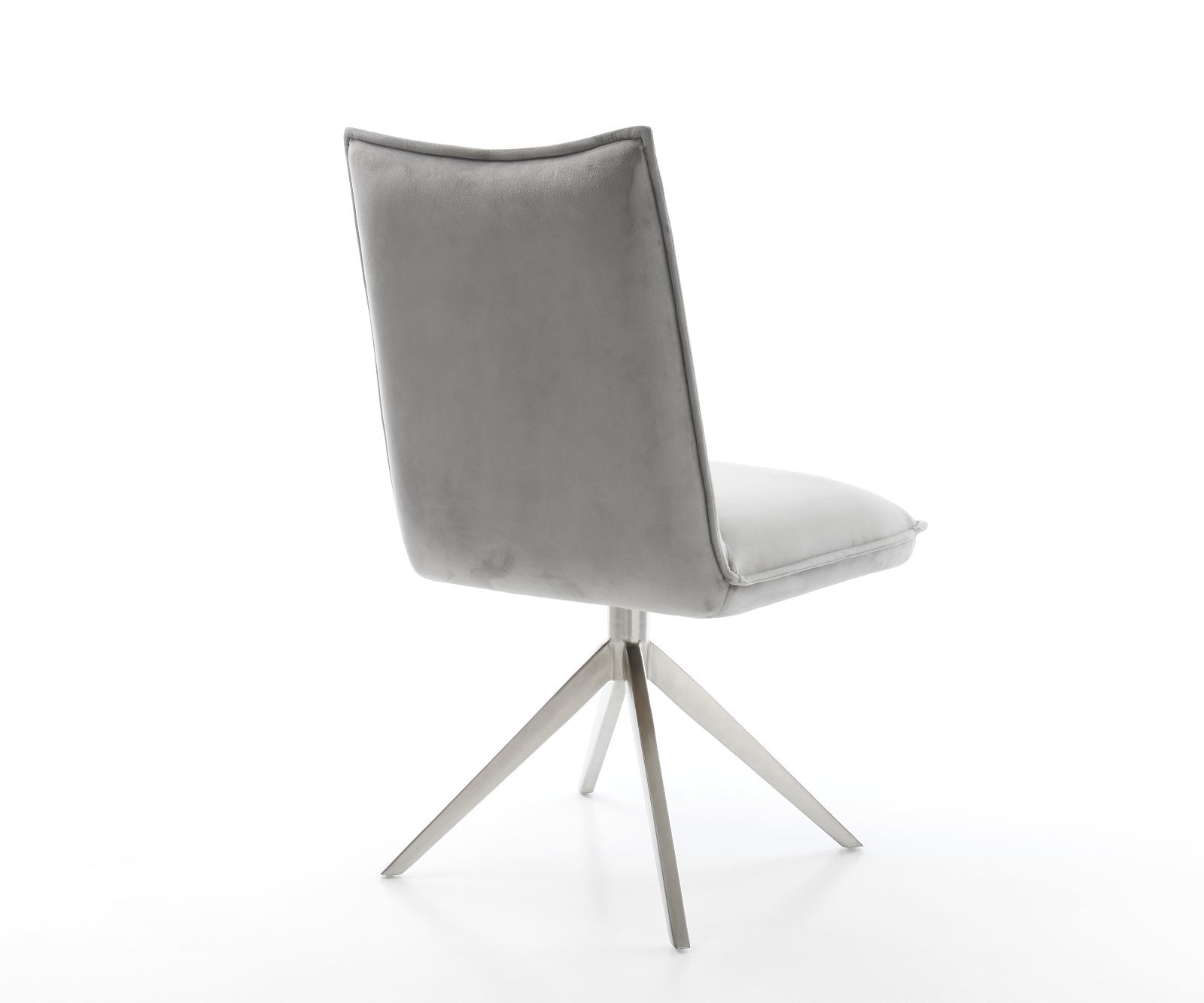 Drehstuhl Lelio-Flex Samt Grau Kreuzgestell breit Edelstahl 360° drehbar Wippfunktion Taschenfederkern 4 Drehstuhl Lelio-Flex Samt Grau Kreuzgestell breit Edelstahl 360° drehbar Wippfunktion Taschenfederkern 4