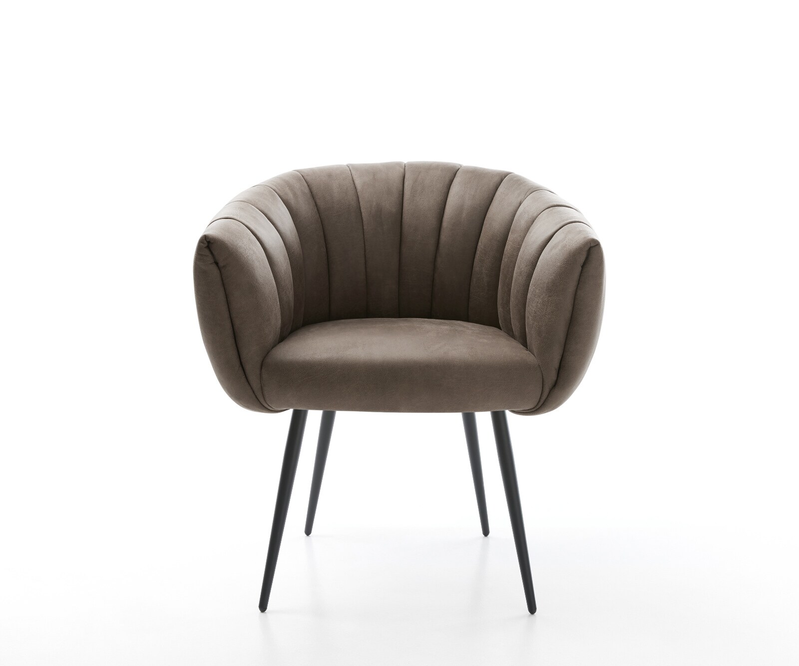 Esszimmerstuhl Jada-Flex Mikrofaser Taupe Vintage 4-Fuß konisch Schwarz Taschenfederkern 1