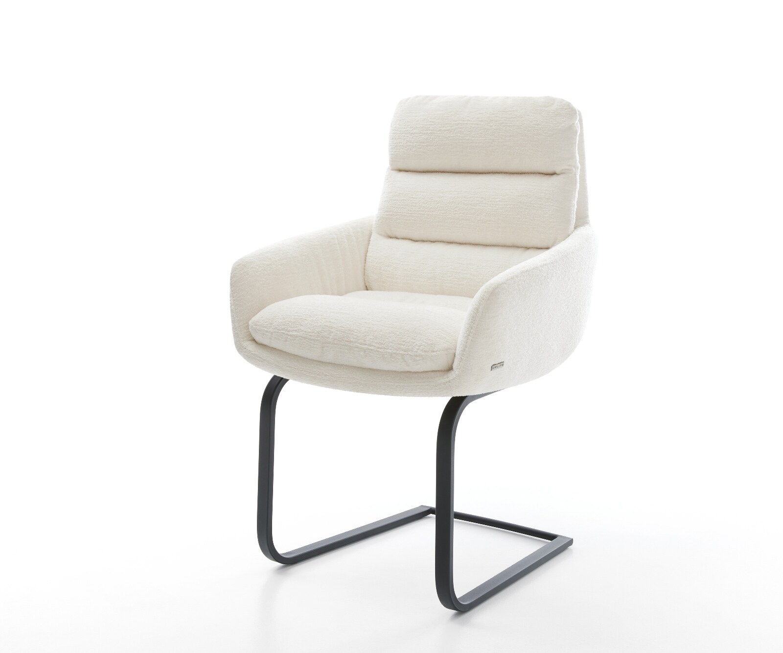 Freischwinger Abelia-Flex mit Armlehnen Bouclé Soft Beige Freischwinger fla günstig online kaufen