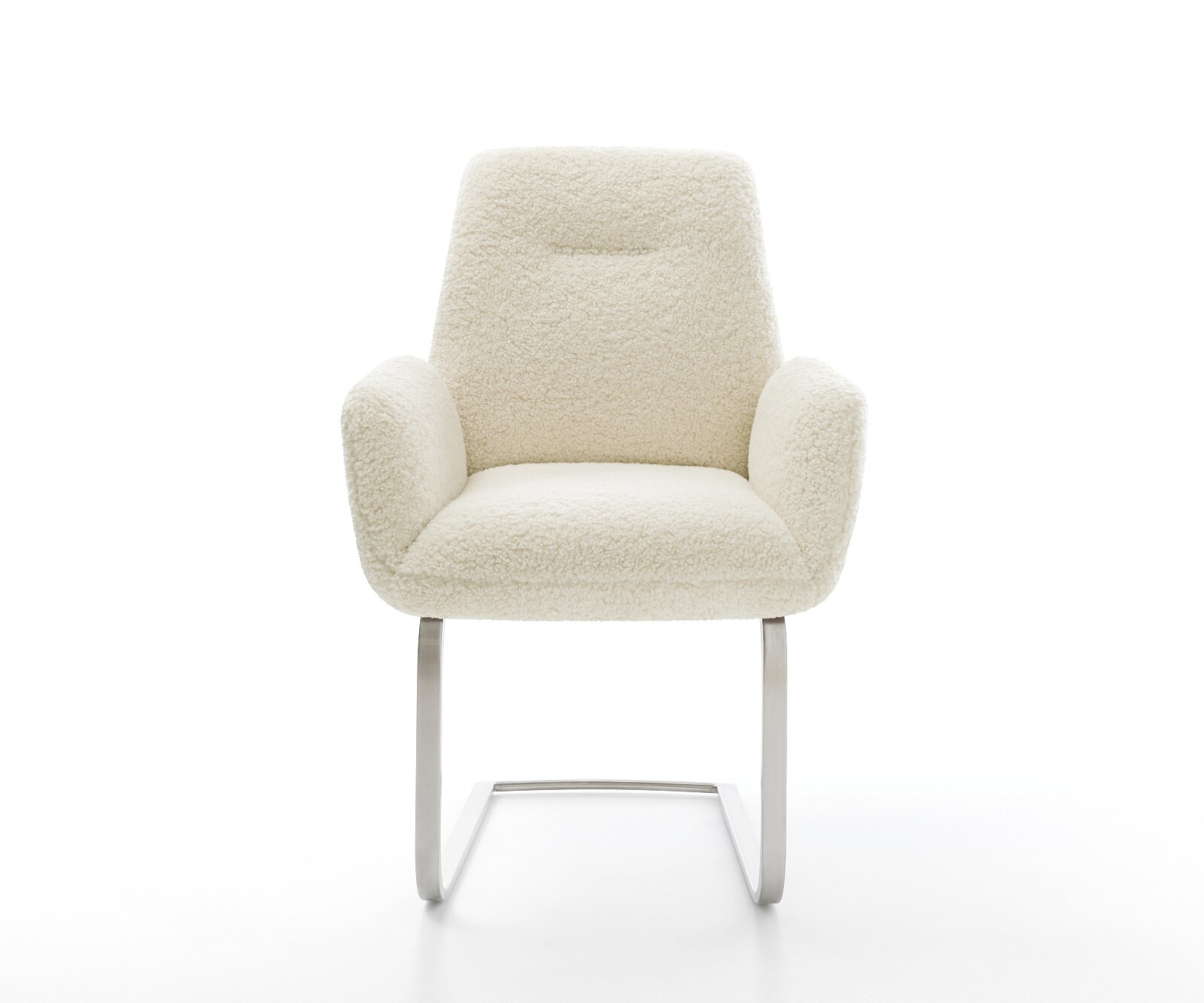 Freischwinger Zoa-Flex Teddystoff Beige Freischwinger flach Edelstahl Taschenfederkern 2