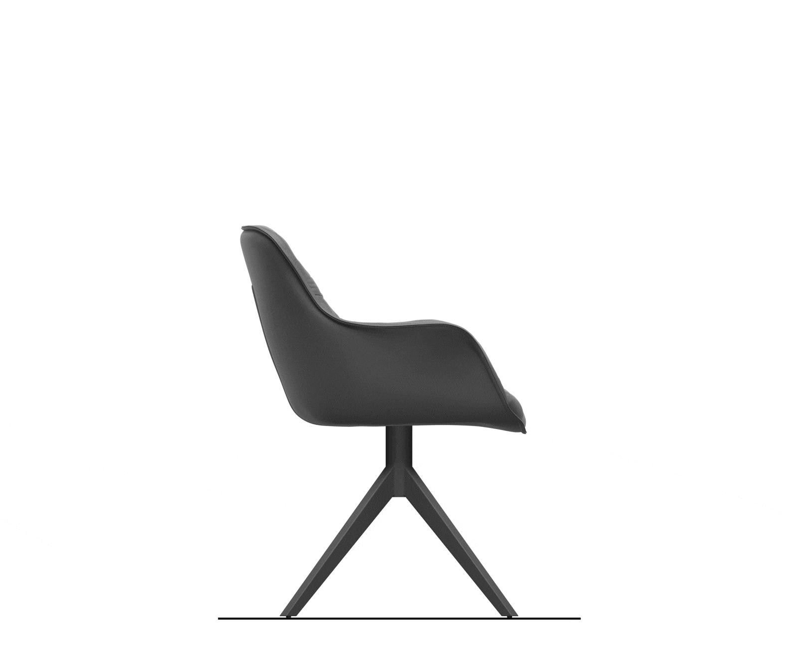 Drehstuhl Kaira-Flex Bouclé Soft Schlamm Kreuzgestell breit Graphit 360° drehbar Wippfunktion 8