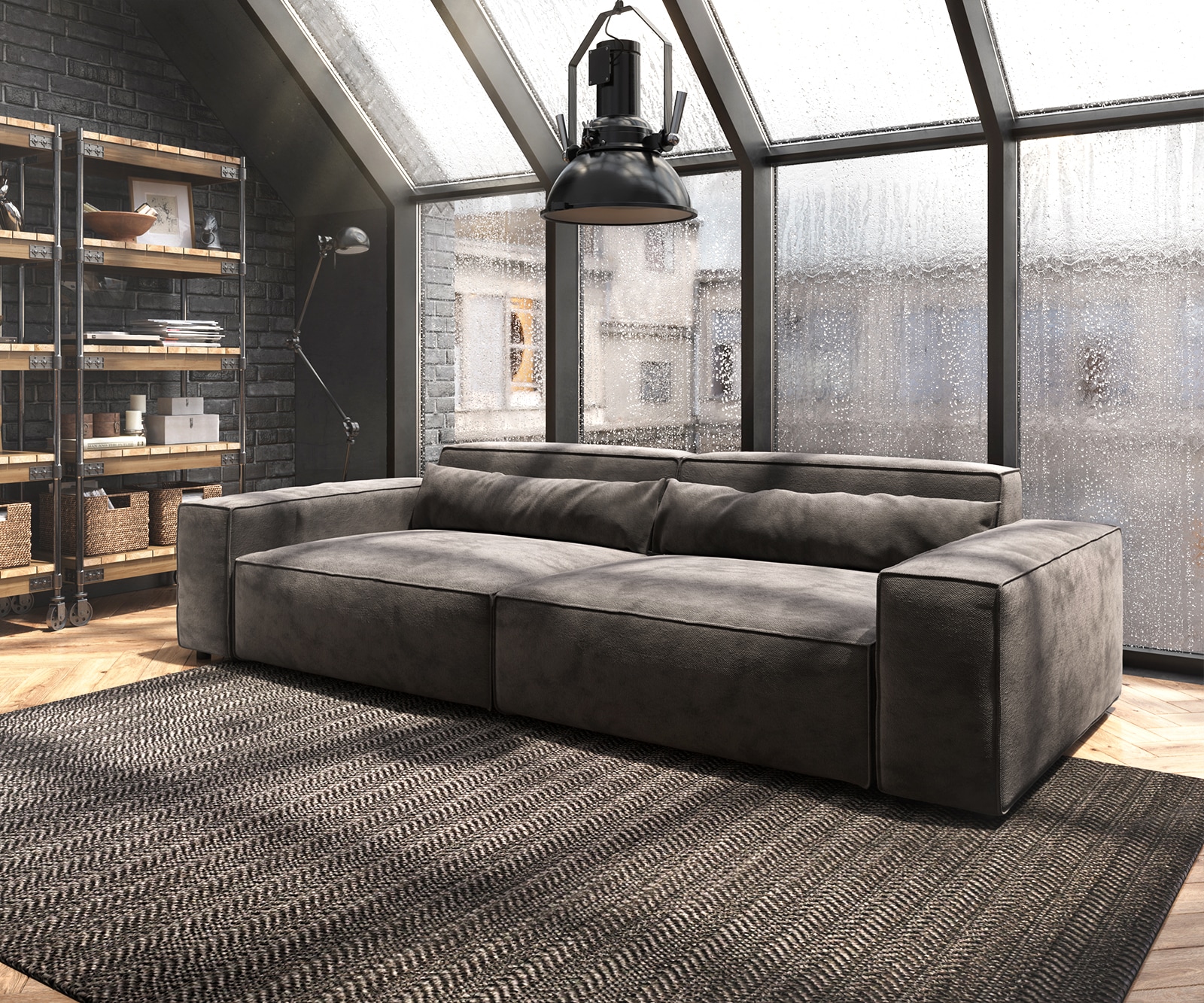 Big-Sofa Sirpio XL 270x130 cm Mikrofaser Khakibraun Big-Sofa Sirpio XL 270x130 cm Mikrofaser Khakibraun