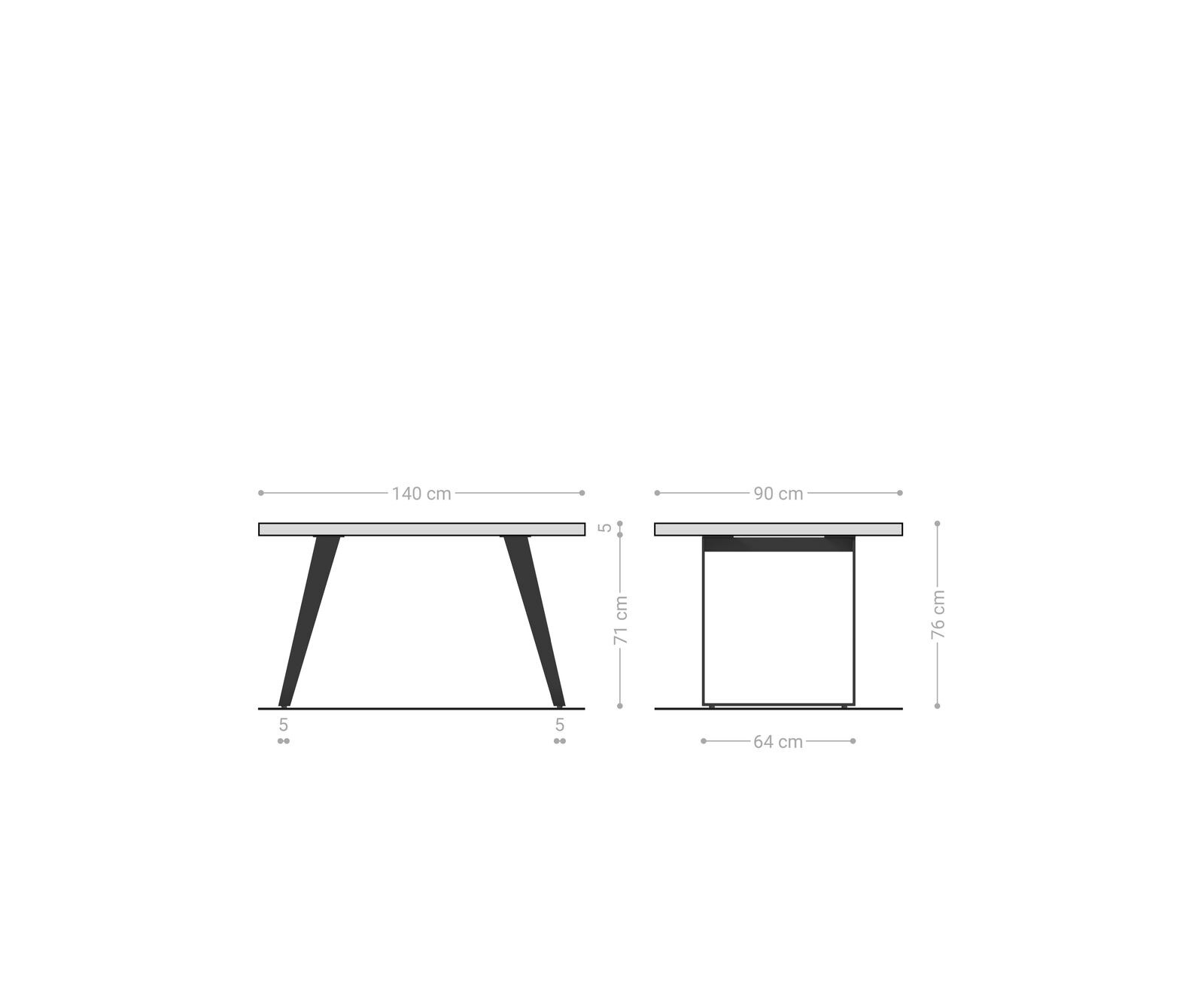 Esstisch Edge 140x90 XL Akazie Natur Edelstahl Schräg Live-Edge 6