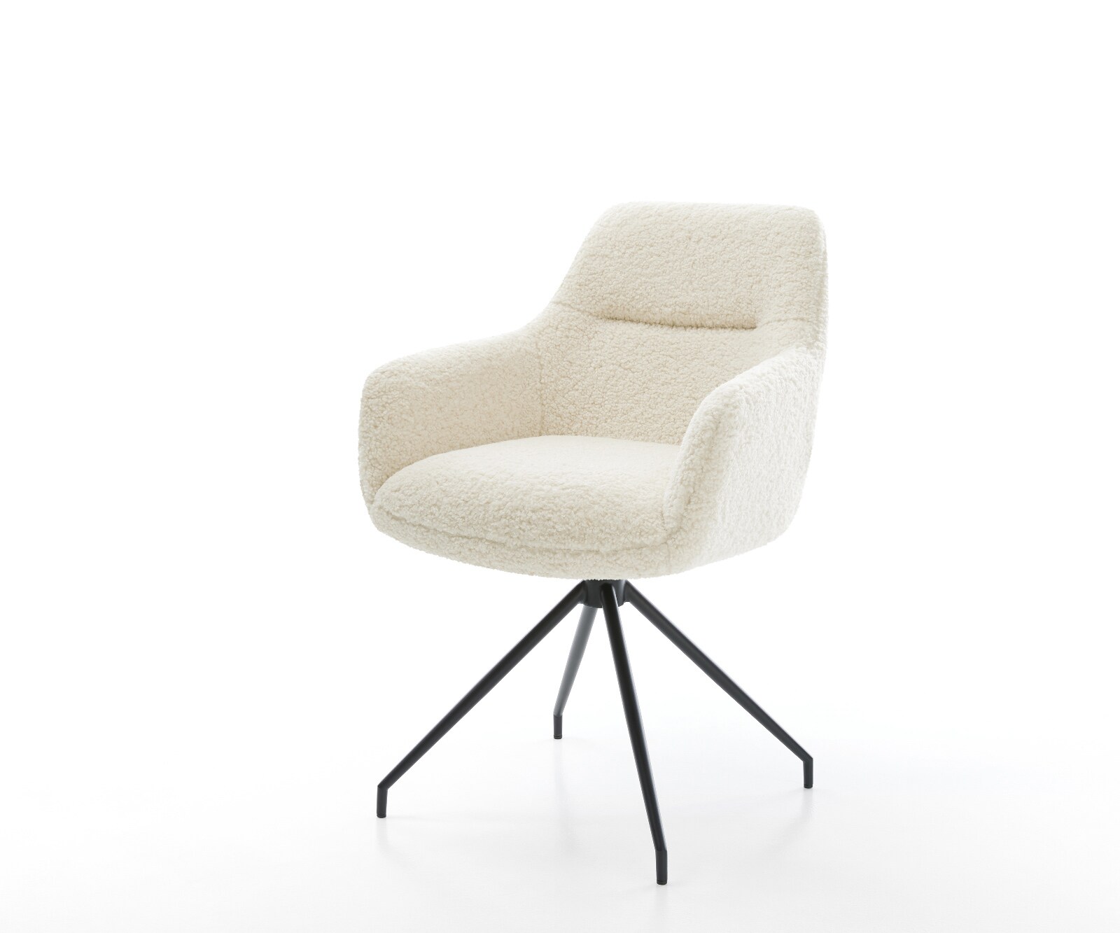 Esszimmerstuhl Pejo-Flex Teddystoff Beige Kreuzgestell konisch Schwarz Tasc günstig online kaufen