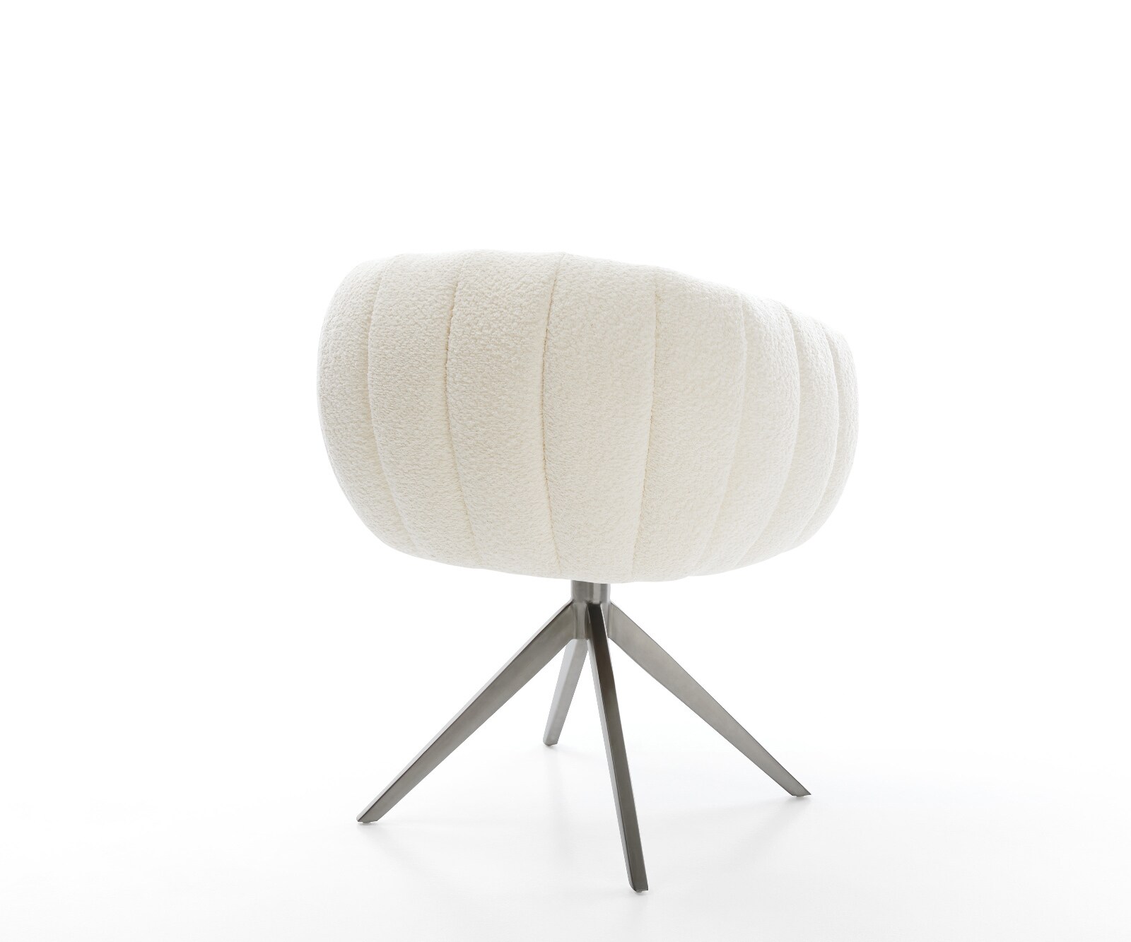 Drehstuhl Jada-Flex Bouclé Weiß Kreuzgestell breit Graphit 360° drehbar Wippfunktion Taschenfederkern 5