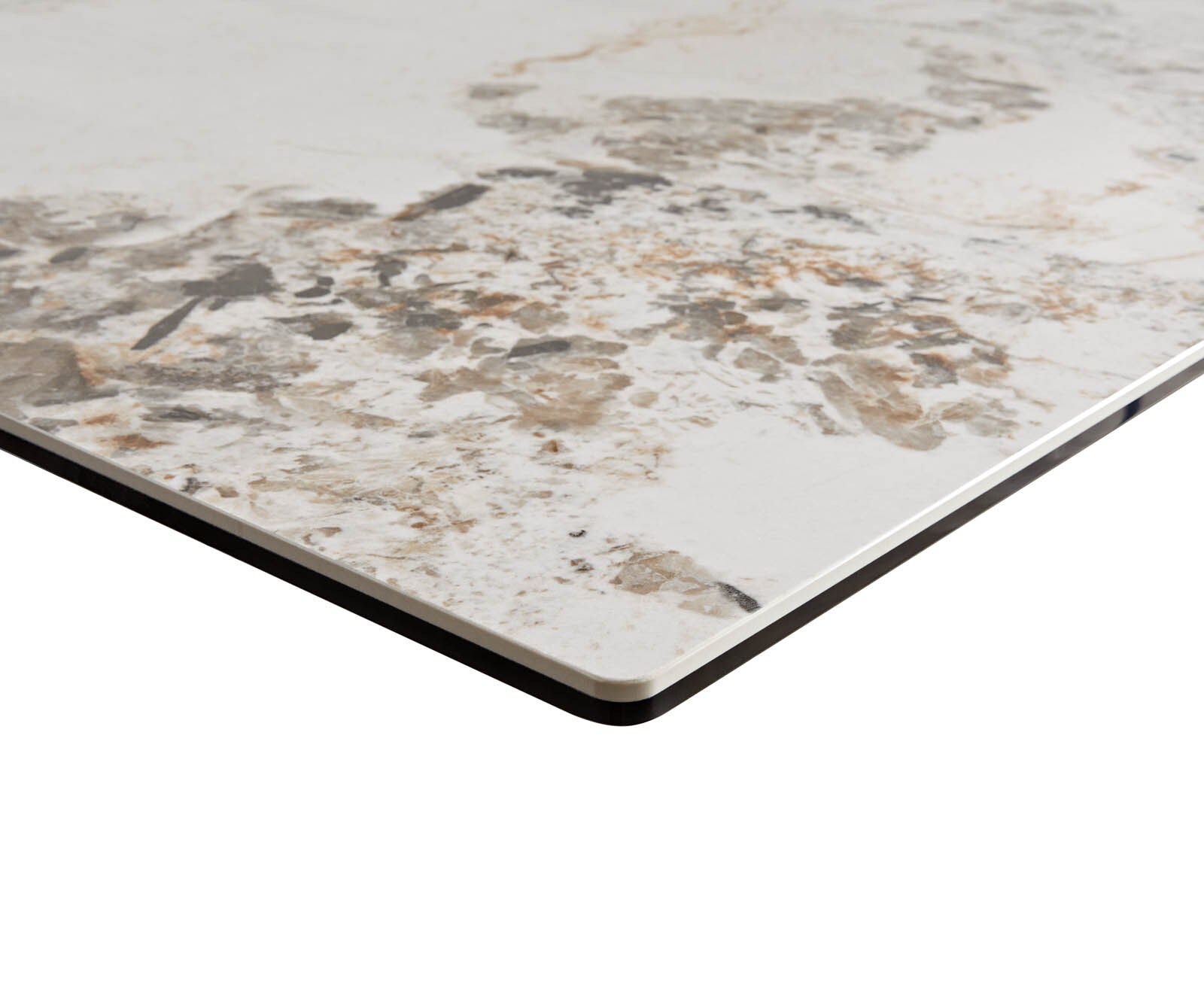 Esstisch Edge 300x100 Keramik Minas Melange Weiß-Beige Spider Flachstahl Schwarz 4