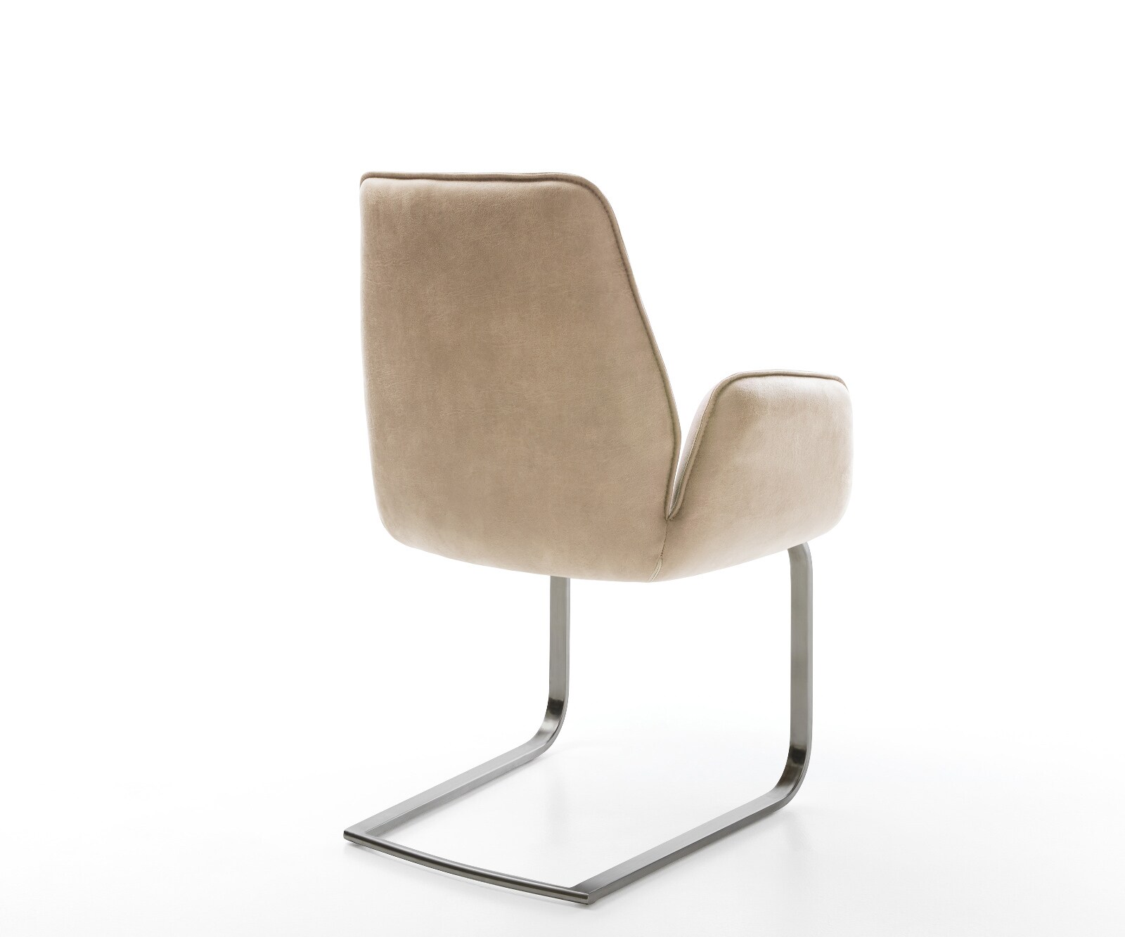 Freischwinger Zoa-Flex Mikrofaser Beige Vintage Freischwinger flach Graphit Taschenfederkern 4