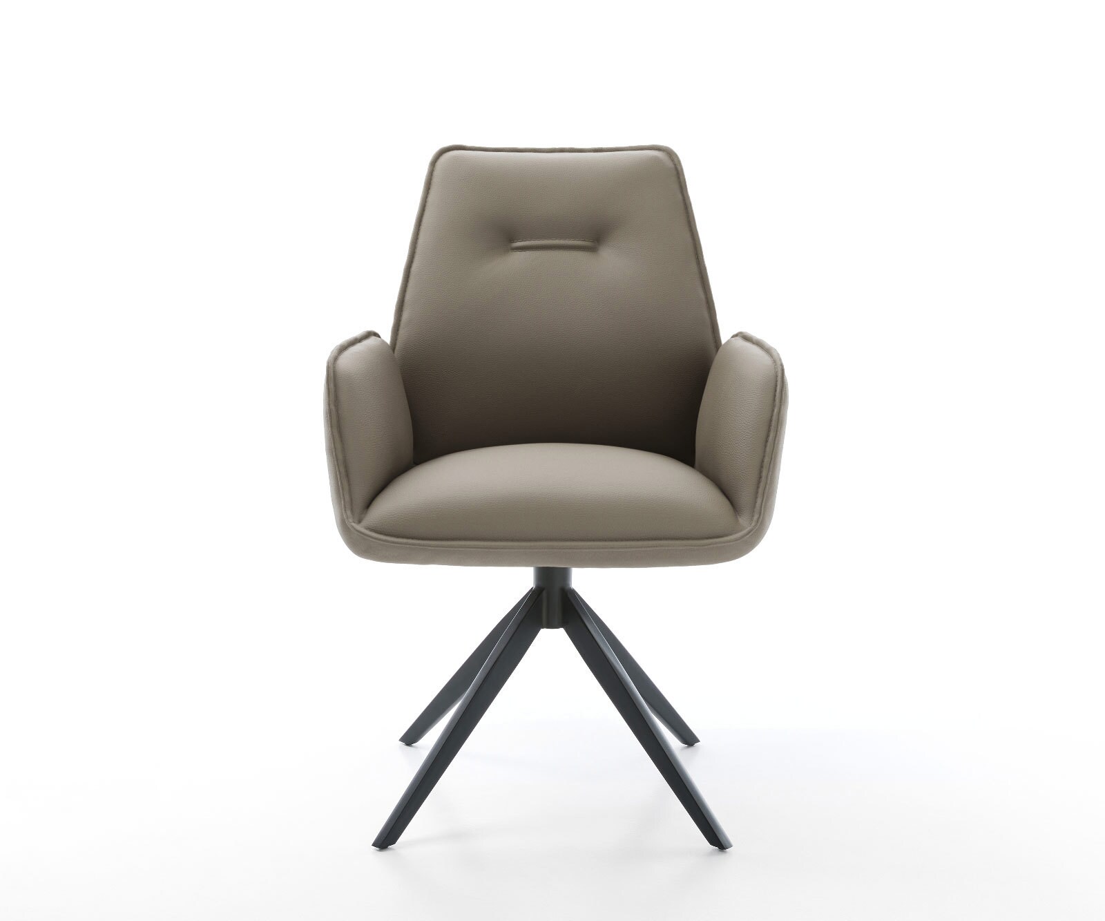Drehstuhl Zoa-Flex Echt-Leder Schlamm Kreuzgestell breit Schwarz 360° drehbar Wippfunktion Taschenfederkern 2