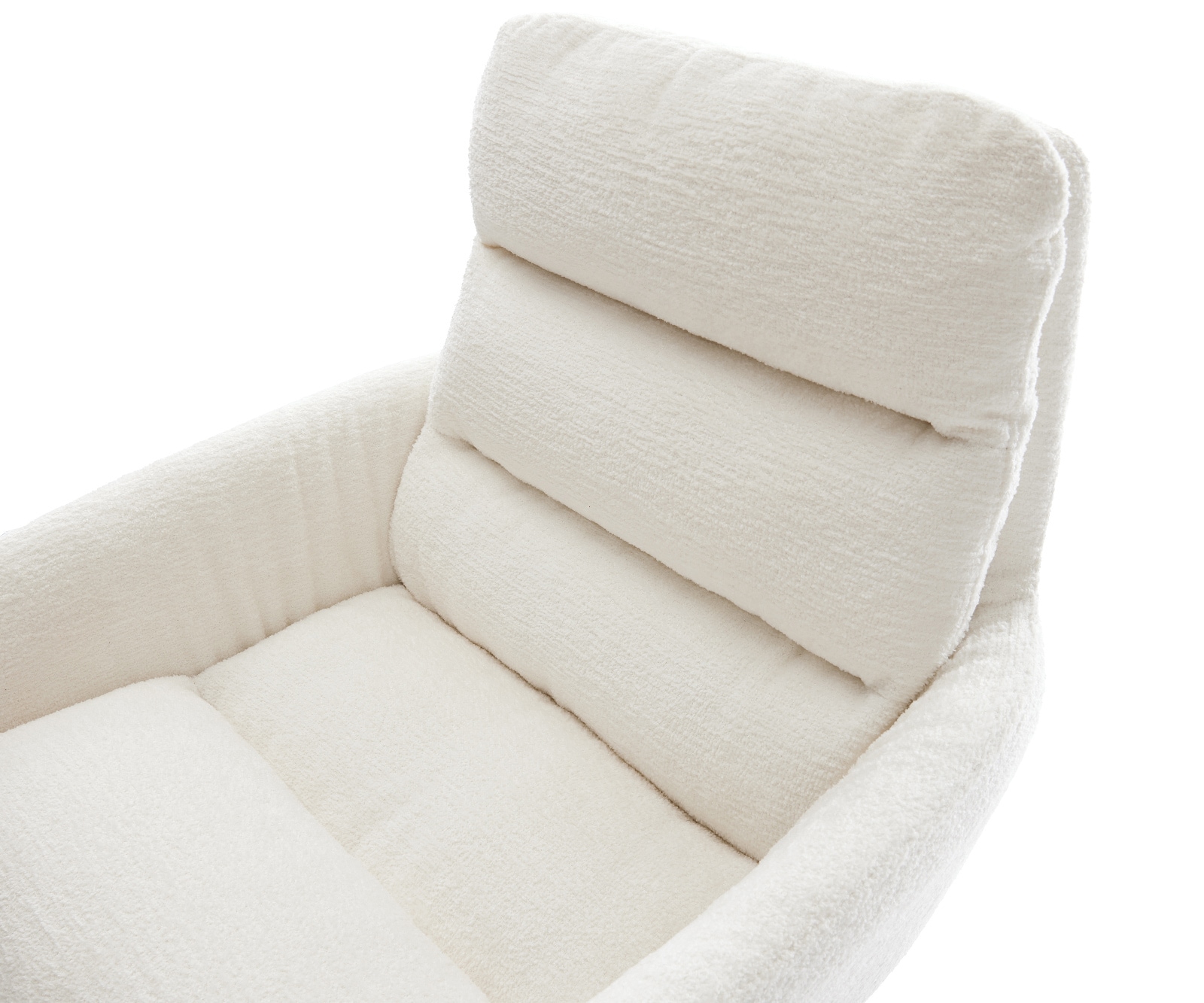 Freischwinger Abelia-Flex mit Armlehnen Bouclé Soft Beige Freischwinger flach Effektfinish Titan 3