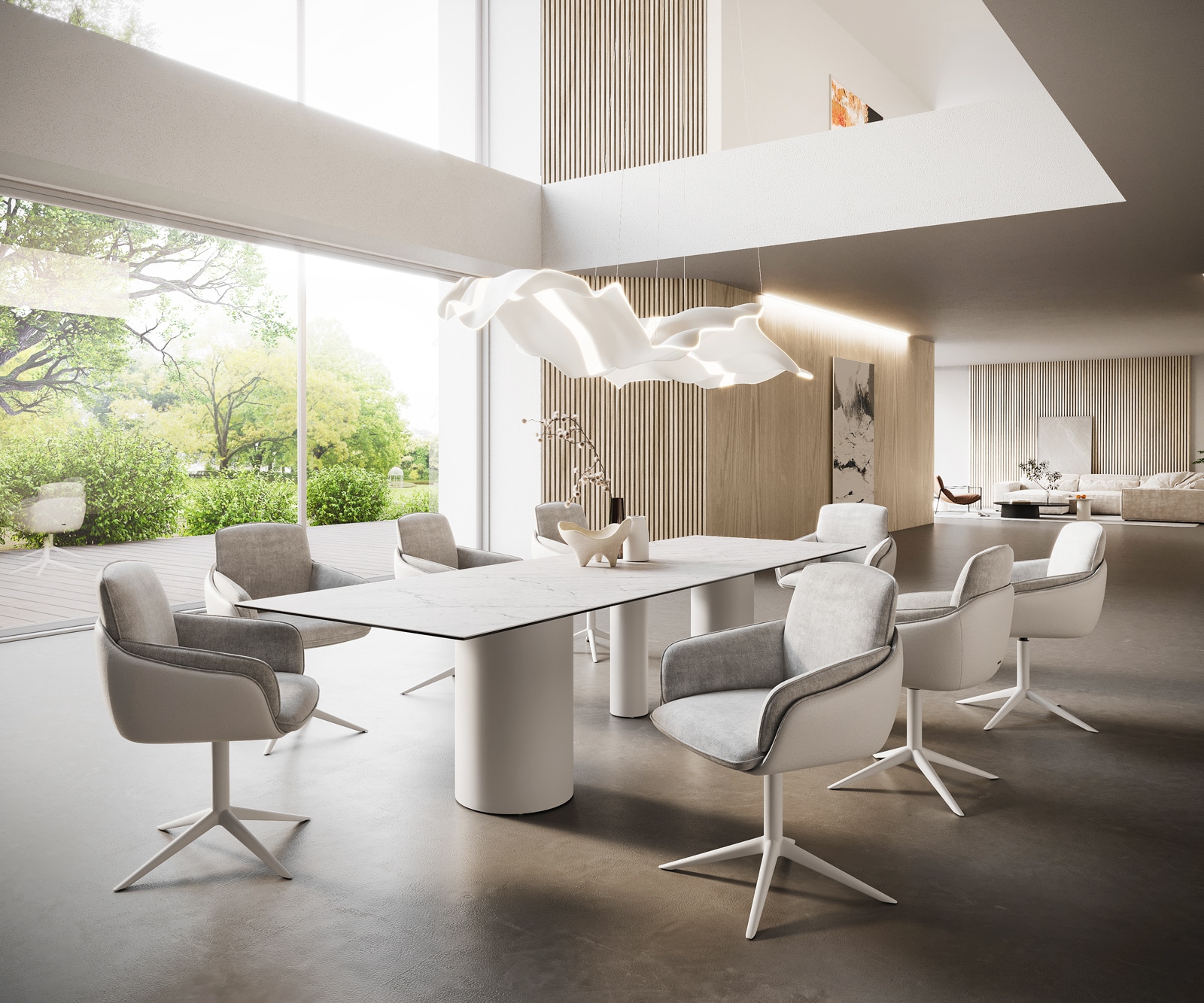 Esstisch Edge 300x100 Keramik Laminam®Statuarietto Weiß Troa Metall Weiß 6 Esstisch Edge 300x100 Keramik Laminam®Statuarietto Weiß Troa Metall Weiß 6