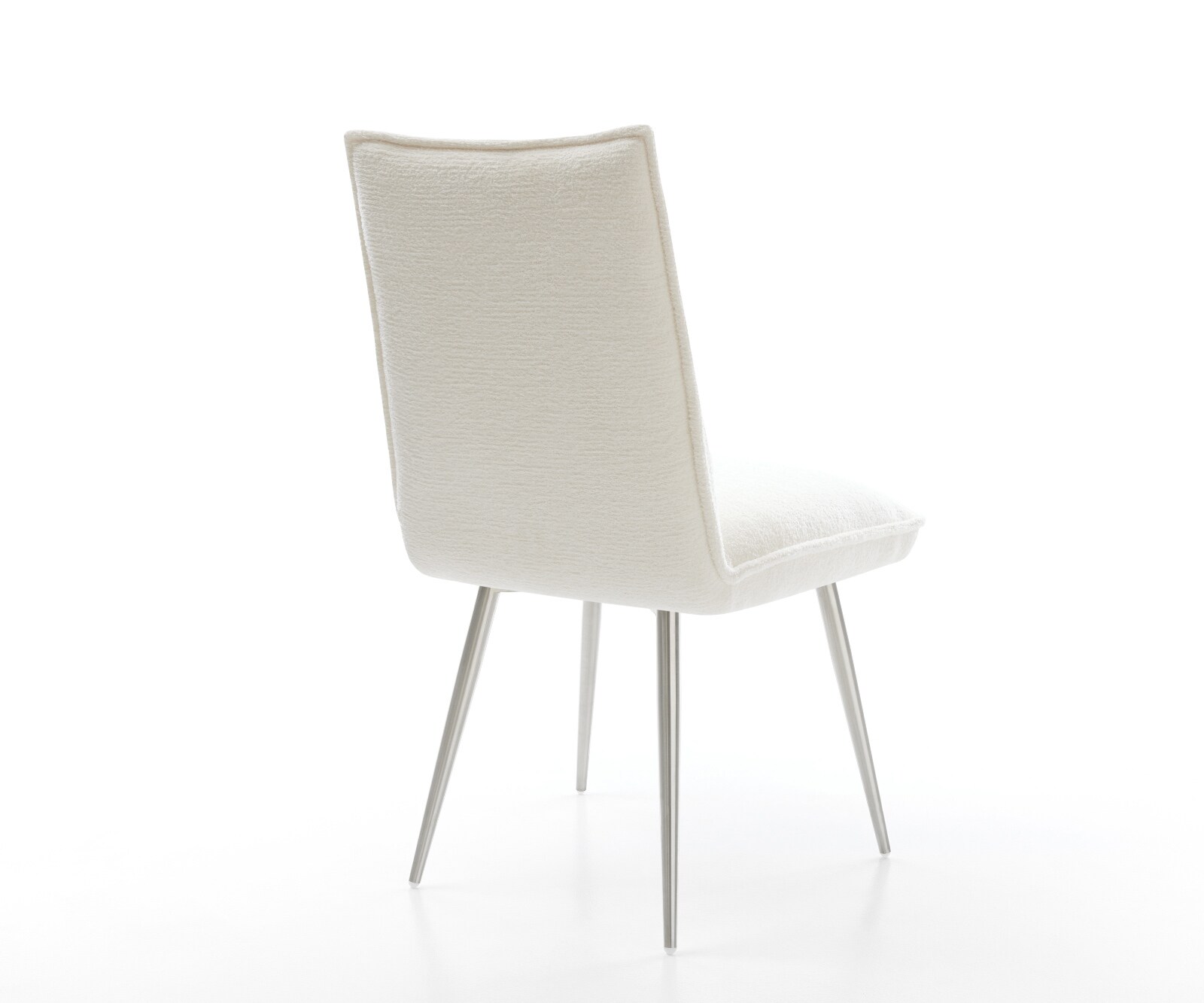 Esszimmerstuhl Lelio-Flex Bouclé Soft Beige 4-Fuß konisch Edelstahl Taschenfederkern 4