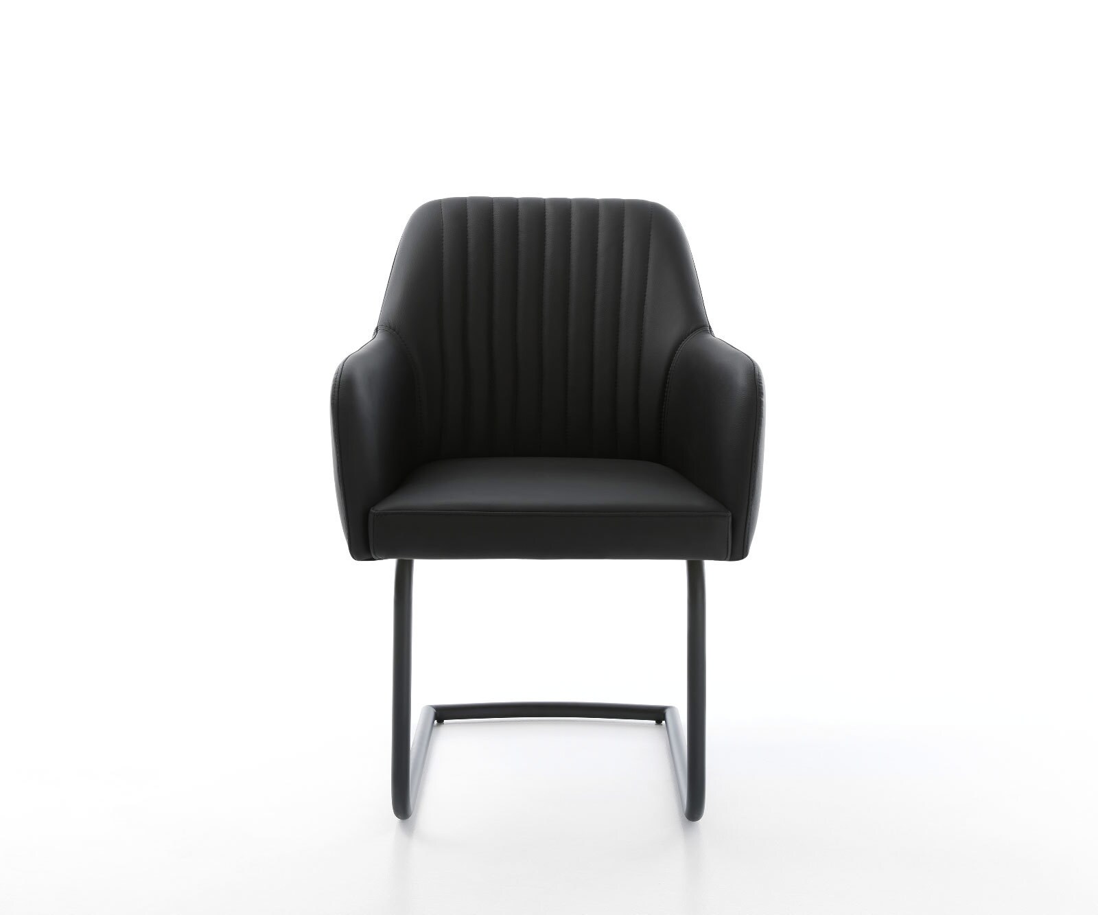Freischwinger Greg-Flex Echt-Leder Schwarz Freischwinger rund Schwarz Taschenfederkern 1