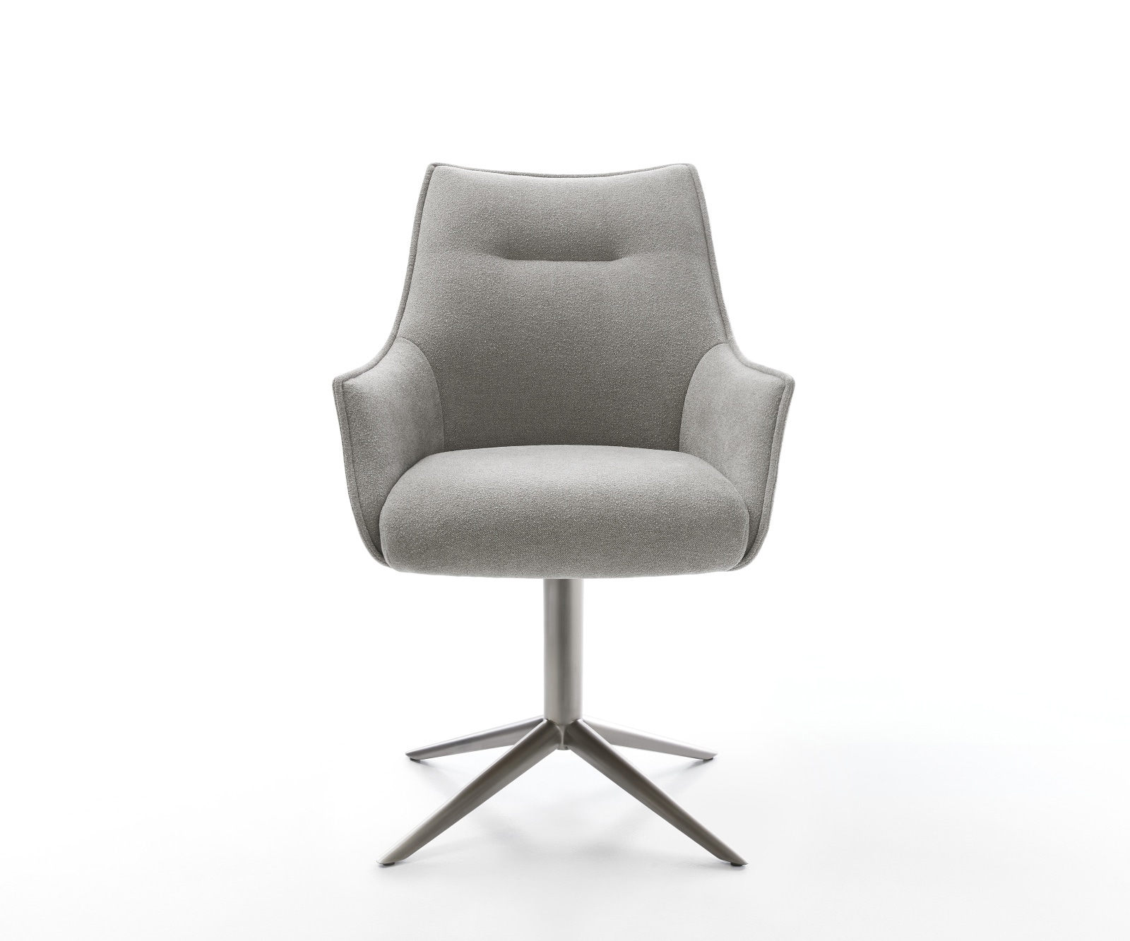 Drehstuhl Alja-Flex mit Armlehnen Strukturstoff Soft Grau Fußkreuz Graphit 360° drehbar Wippfunktion Taschenfederkern 1