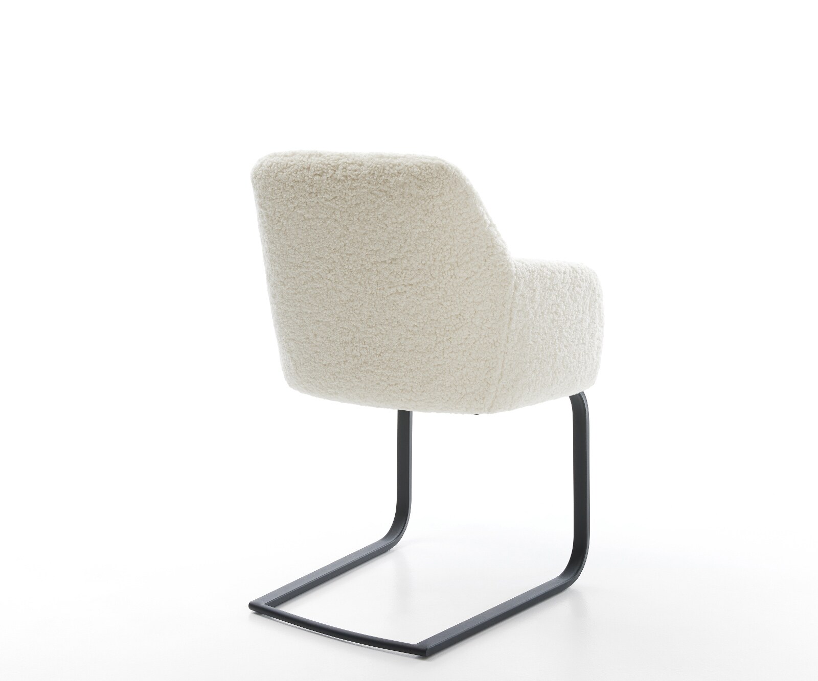 Freischwinger Greg-Flex Teddystoff Beige Freischwinger flach Schwarz Taschenfederkern 5