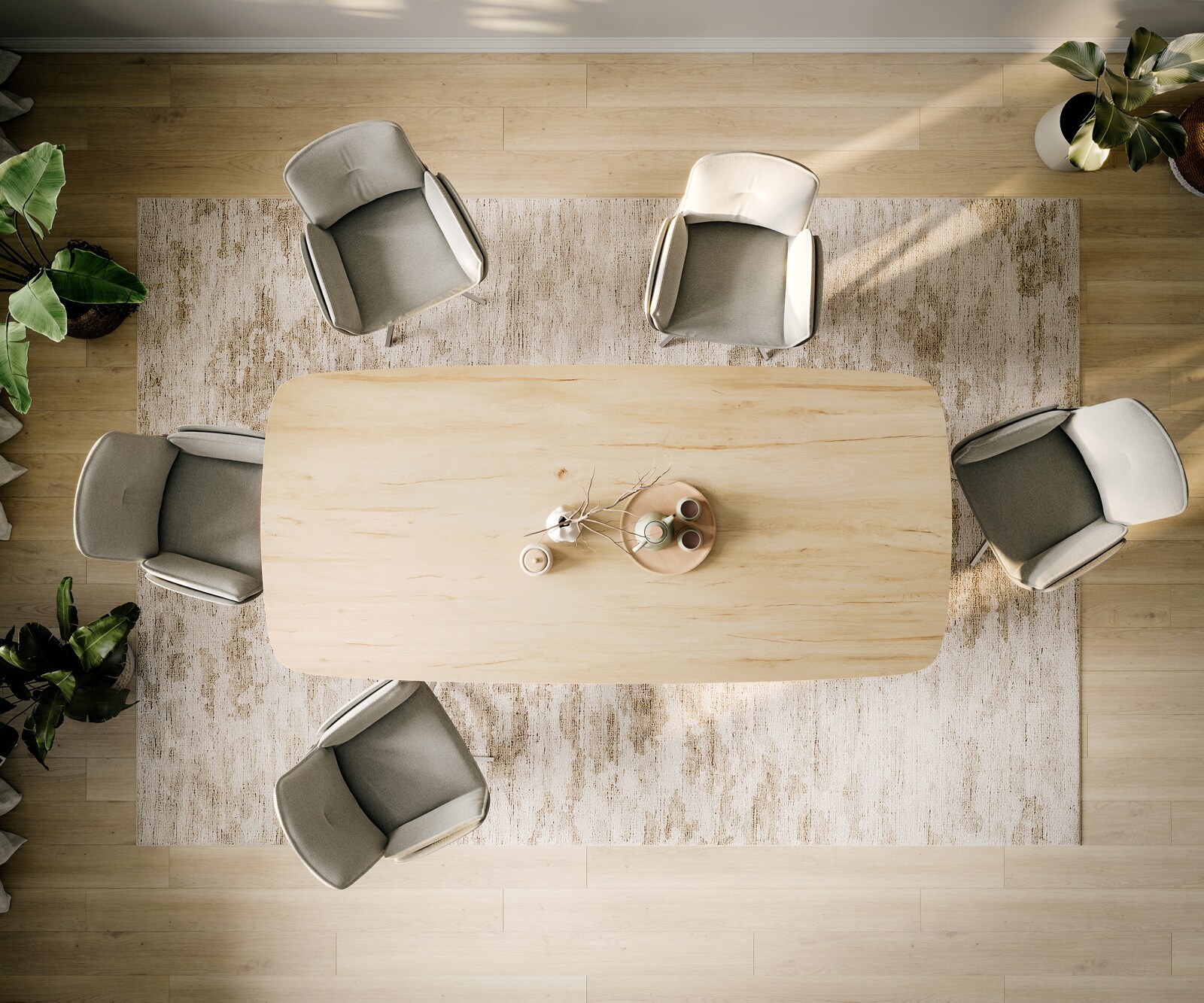 Esstisch Edge Boot 260x120 cm Keramik Laminam® Sabbia Eichefarbig Pilier Edelstahl gebürstet 6