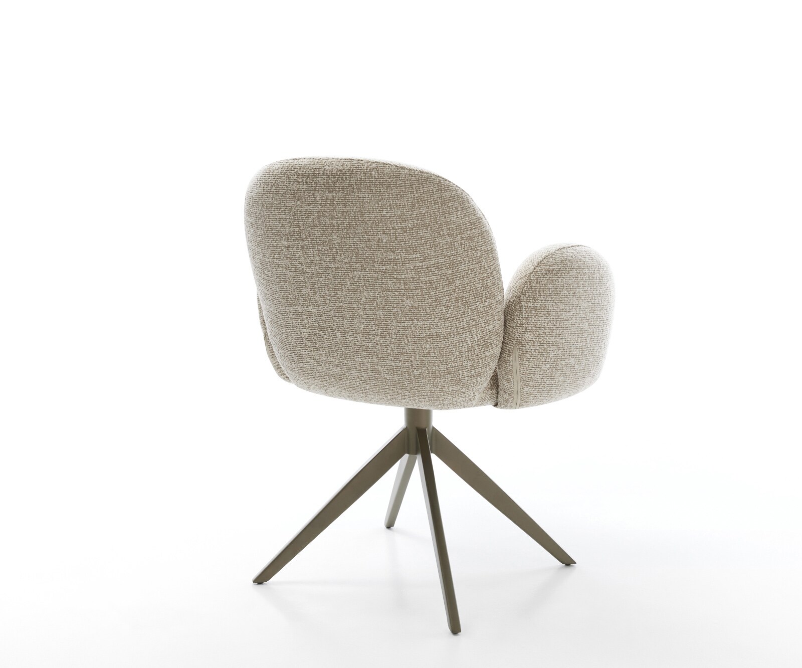 Drehstuhl Nube-Flex mit Armlehnen Webstoff Soft Beige Kreuzgestell breit Effektfinish Titan 360° drehbar Wippfunktion Taschenfederkern 5