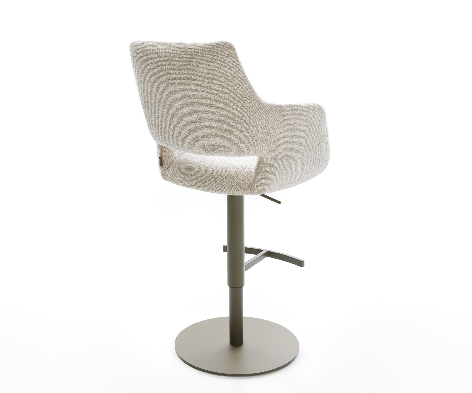 Barstuhl Yago-Flex Webstoff Soft Beige Drehfuß höhenverstellbar Metall Titanfarben Taschenfederkern 4