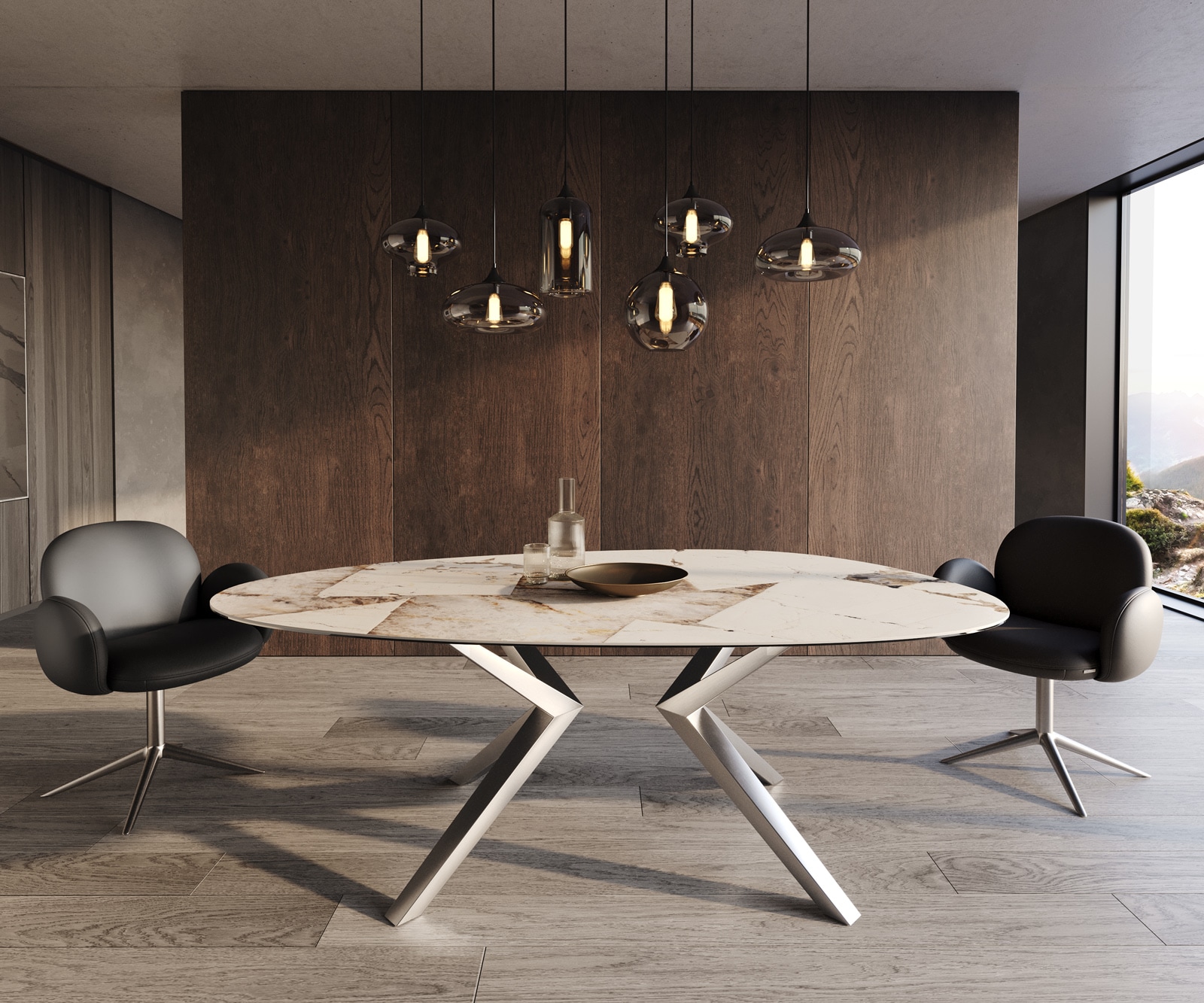 Esstisch Edge Oval 220x120 Keramik Iris FMG Patagonia Lappato Zenthara kantig Edelstahl 1 Esstisch Edge Oval 220x120 Keramik Iris FMG Patagonia Lappato Zenthara kantig Edelstahl 1