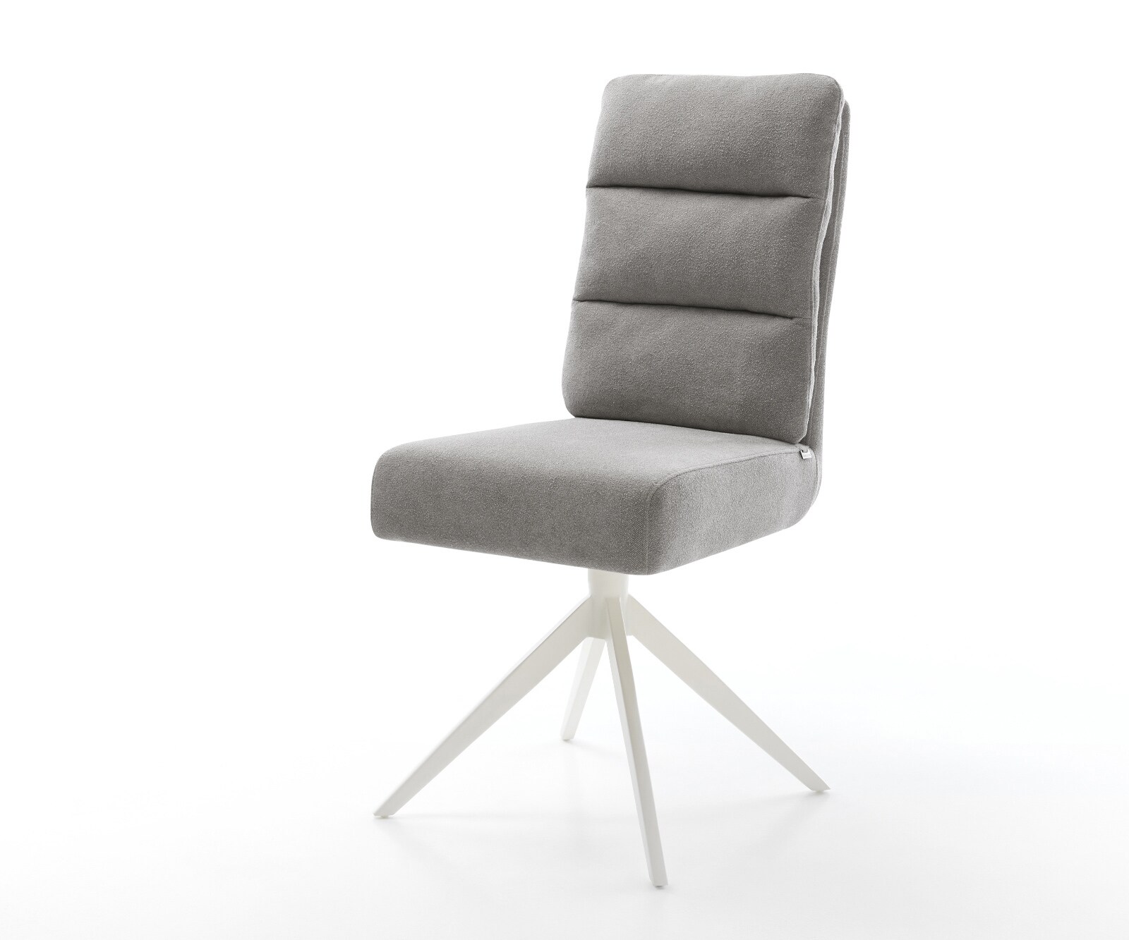 Drehstuhl Pela-Flex Strukturstoff Soft Grau Kreuzgestell breit Weiß 360° dr günstig online kaufen