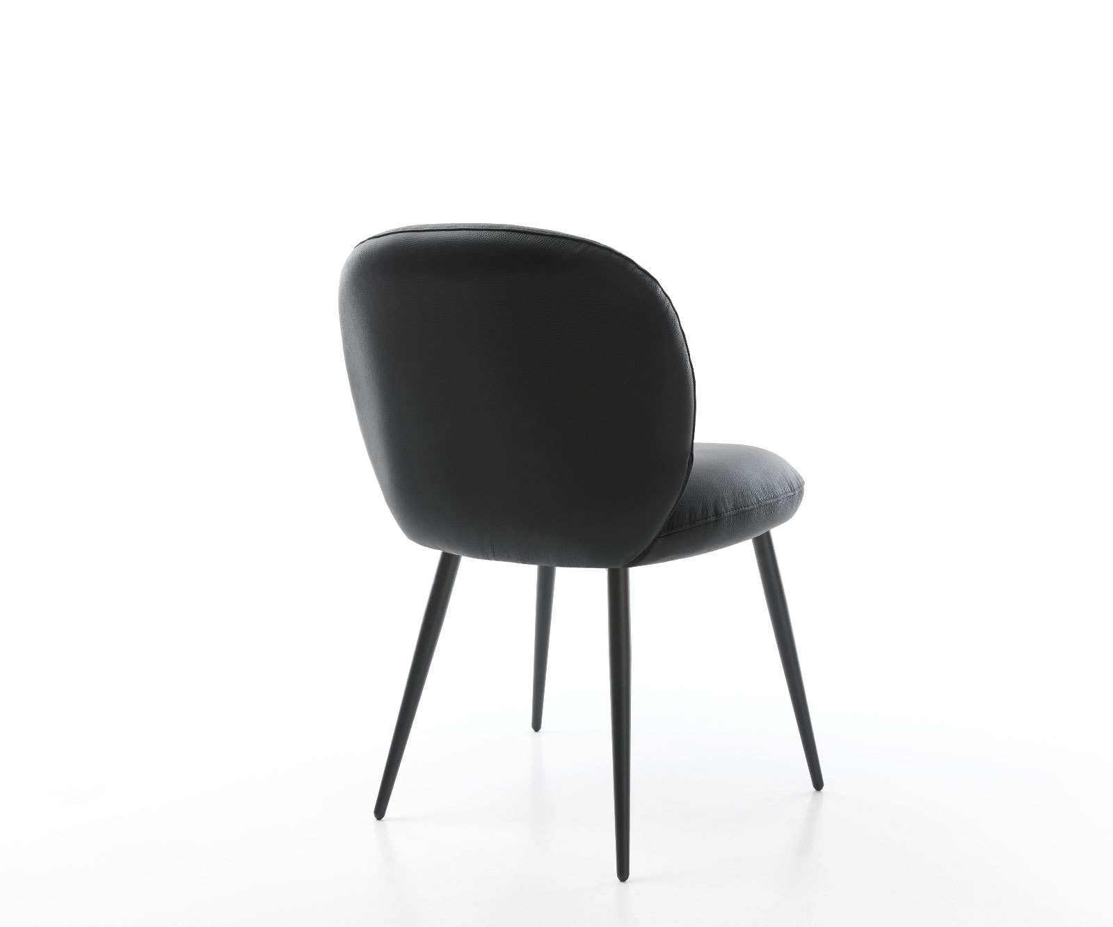 Esszimmerstuhl Nube-Flex Echt-Leder Schwarz 4-Fuß konisch Schwarz Taschenfederkern 4 Esszimmerstuhl Nube-Flex Echt-Leder Schwarz 4-Fuß konisch Schwarz Taschenfederkern 4